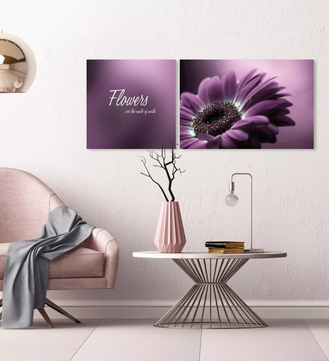 queence Leinwandbild "Flower", (Set) günstig online kaufen