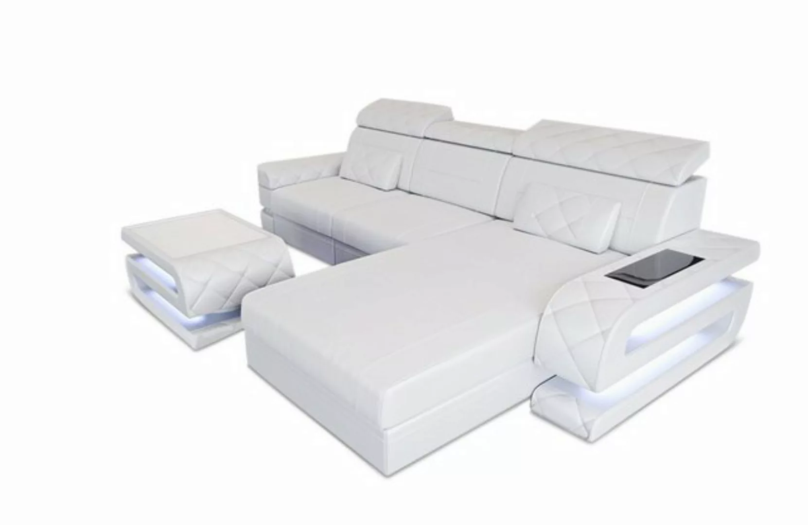 Sofa Dreams Ecksofa Ledersofa Bologna L Form Leder Sofa, Couch, mit LED, wa günstig online kaufen