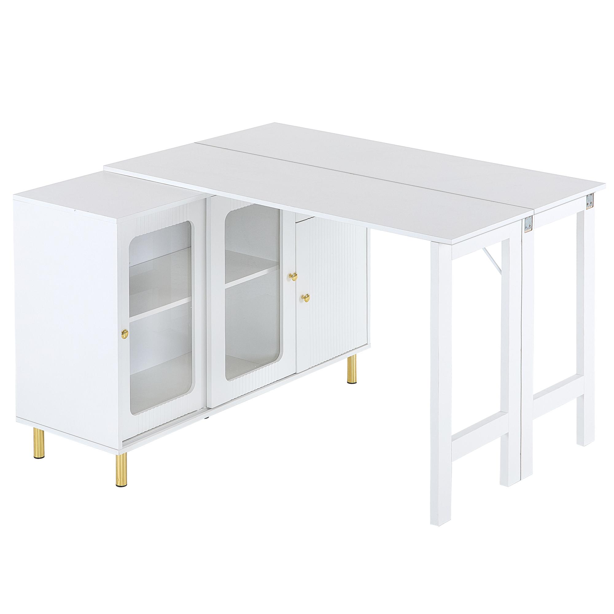 Moderner Buffet-Sideboard mit klappbarer Tischplatte, drehbarer Oberfläche, günstig online kaufen