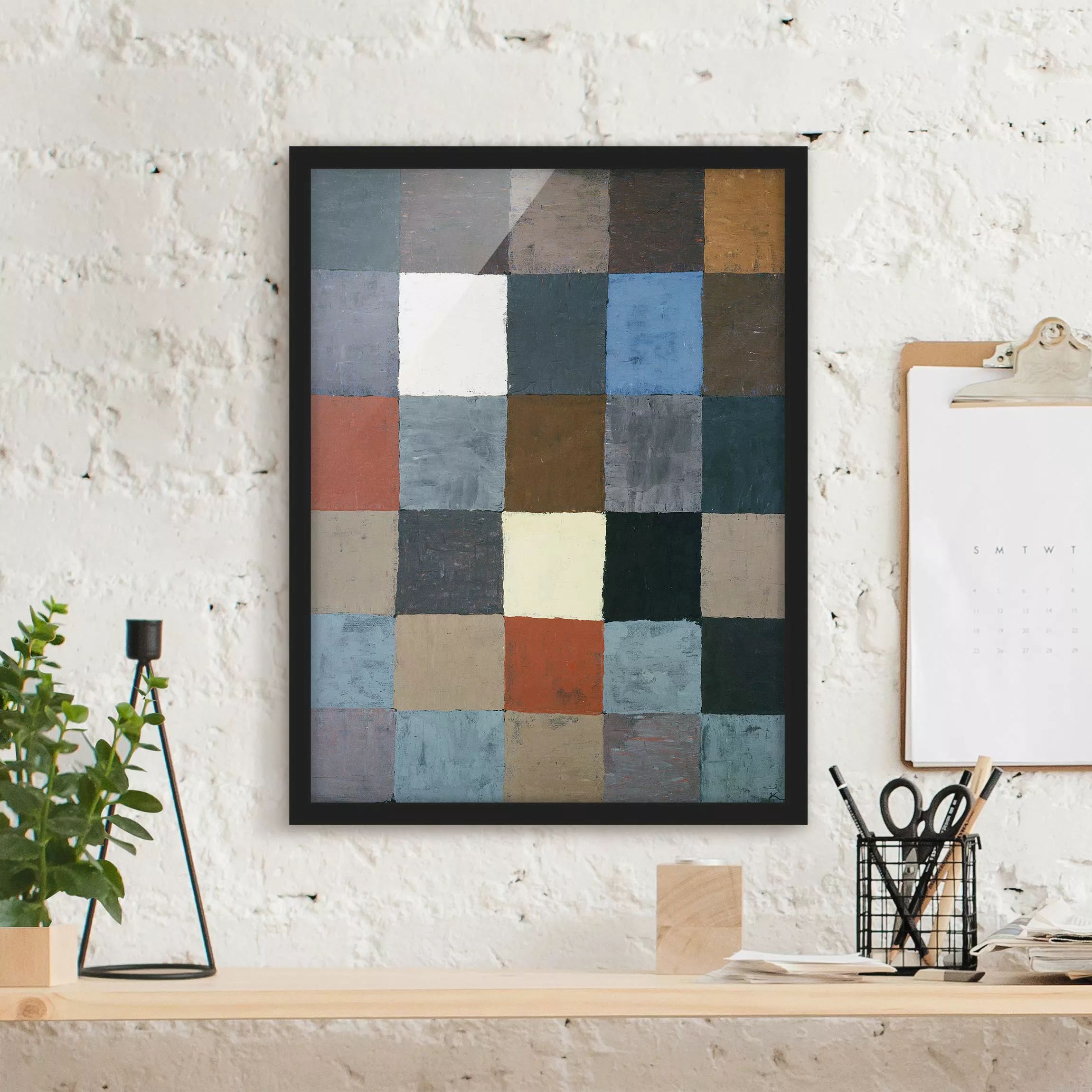 Bild mit Rahmen Kunstdruck - Hochformat Paul Klee - Farbtafel günstig online kaufen