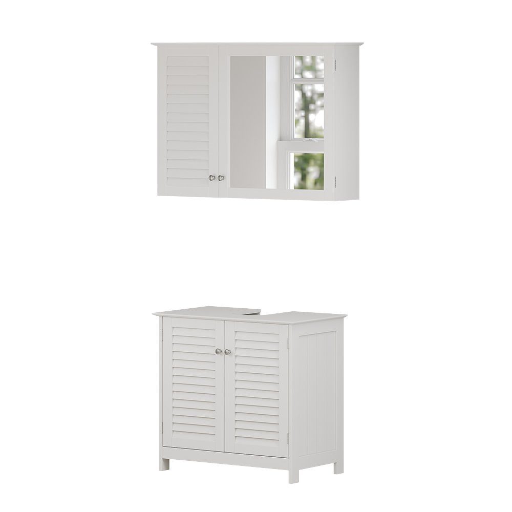 Vicco Badmöbel-Set Riad, Weiß, 2 Teile, günstig online kaufen