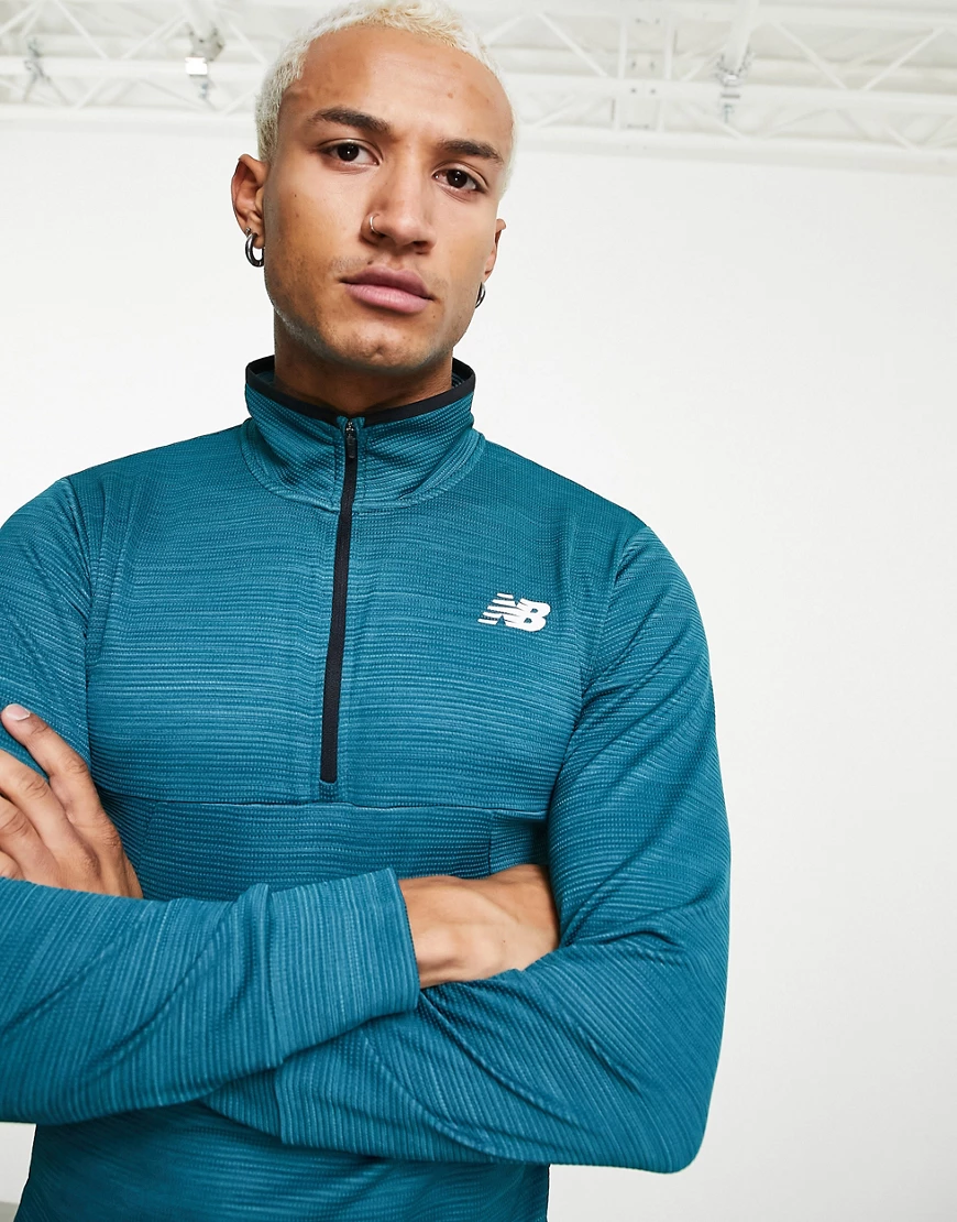 New Balance – Oberteil in Marineblau mit kurzem 1/4-Reißverschluss günstig online kaufen