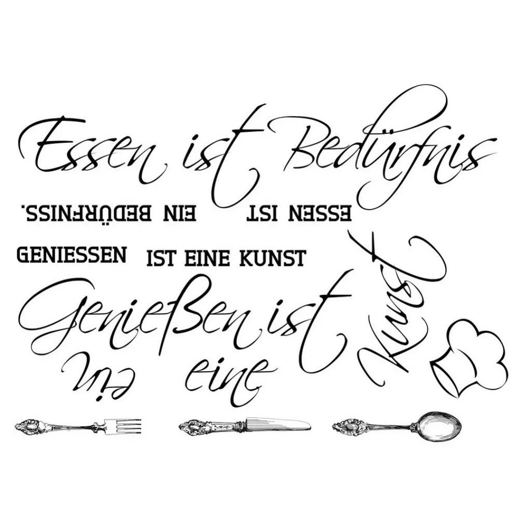 Dekosticker Spruch schwarz B/L: ca. 50x70 cm 2 tlg. günstig online kaufen