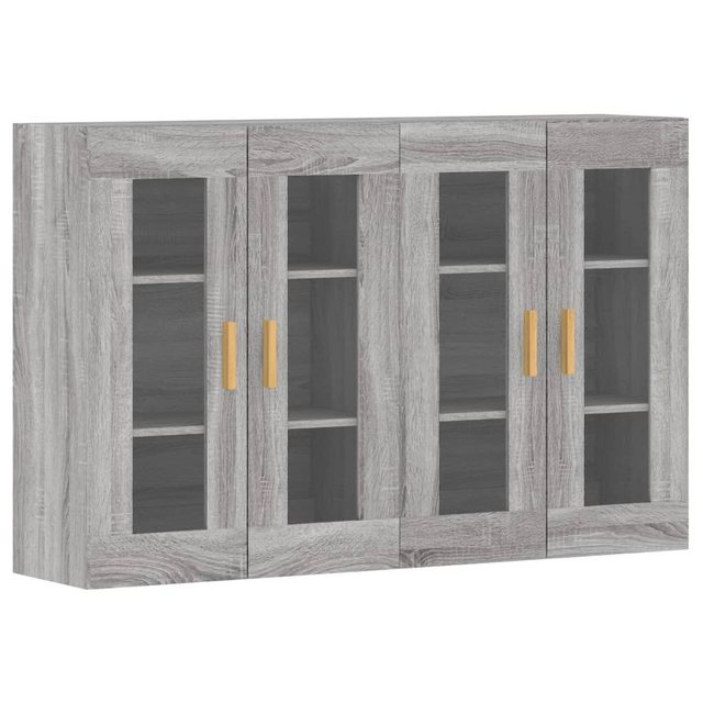 vidaXL Hängeschrank Wandschränke 2 Stk Grau Sonoma Spanplatte Glas Vitrine günstig online kaufen