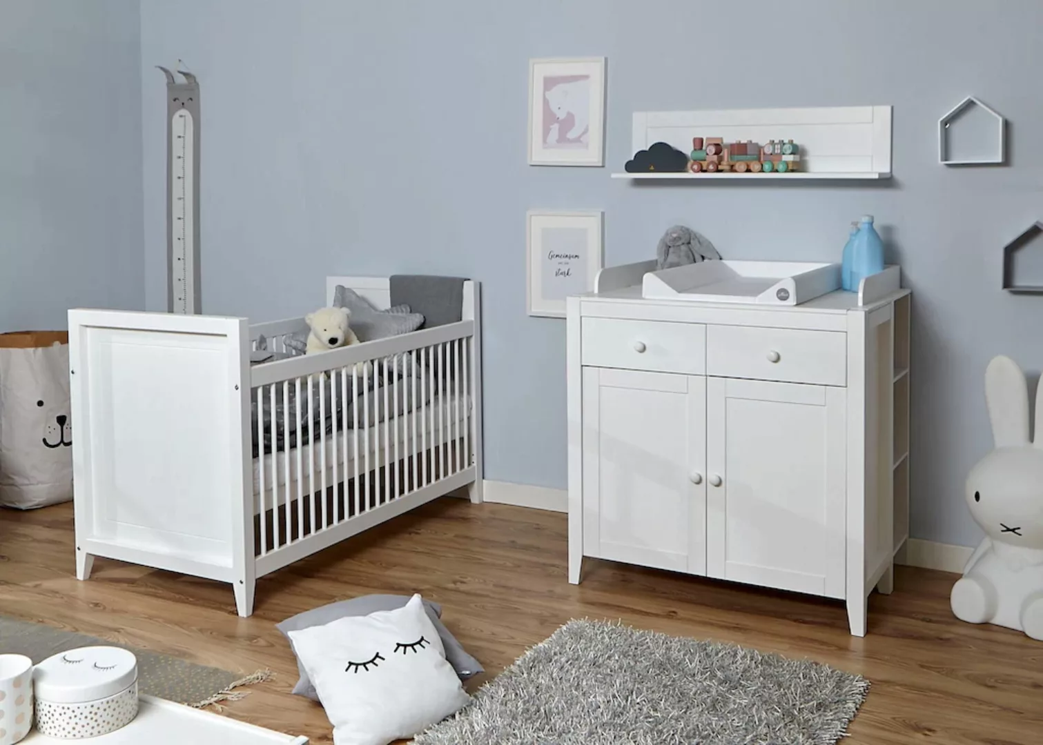 Ticaa Babyzimmer-Komplettset »Rosa«, (Set, 5 St.), Bett + Wickelkommode + S günstig online kaufen