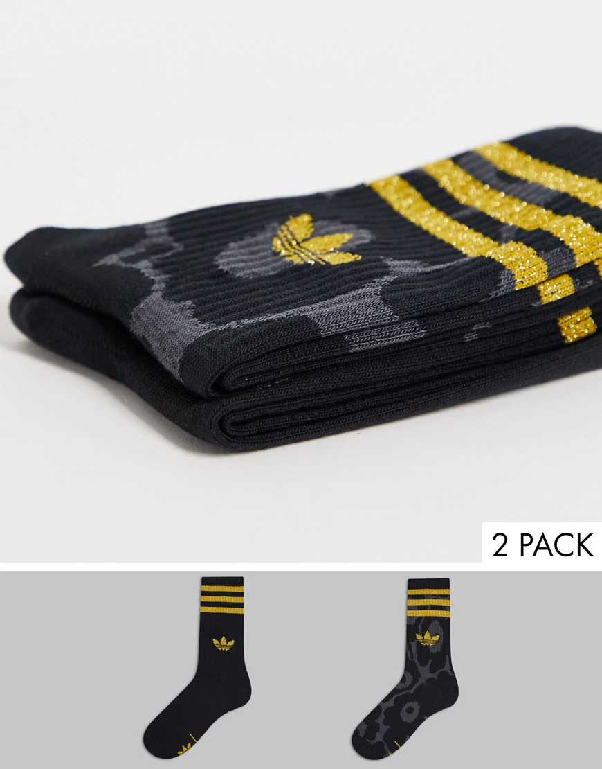 adidas Originals x Marimekko – Socken in Schwarz mit farblich abgestimmtem günstig online kaufen
