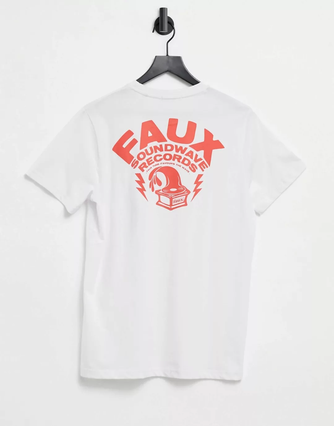 Friend or Faux – Records – T-Shirt in Weiß günstig online kaufen