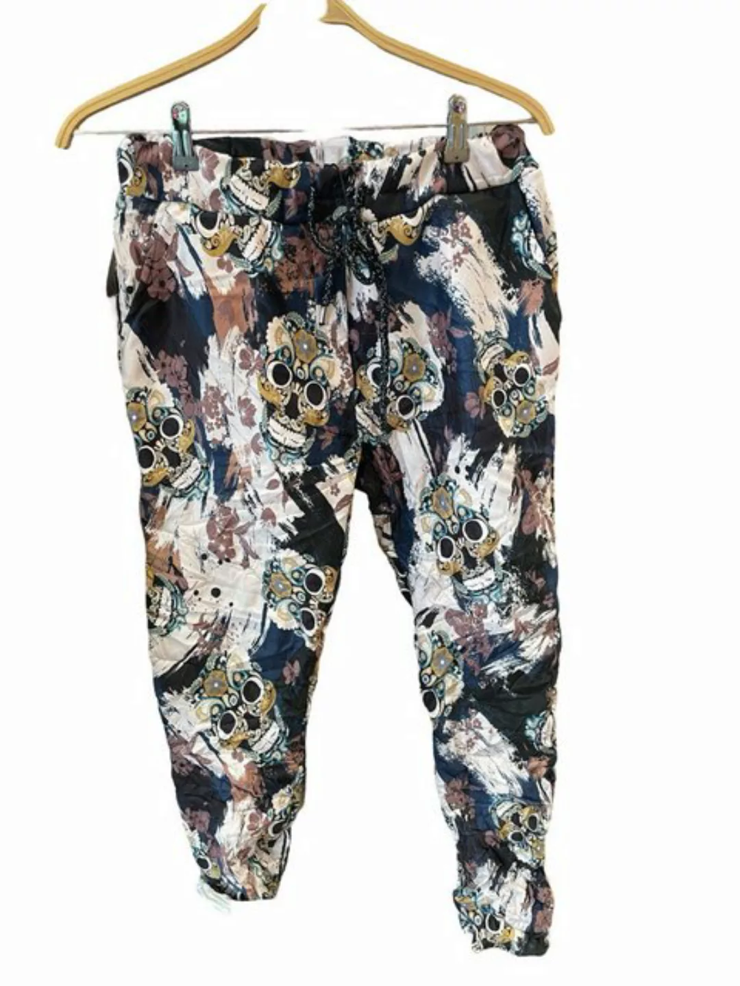 Fashion and Sports Dehnbund-Hose FaS608 Velourhose Skull günstig online kaufen