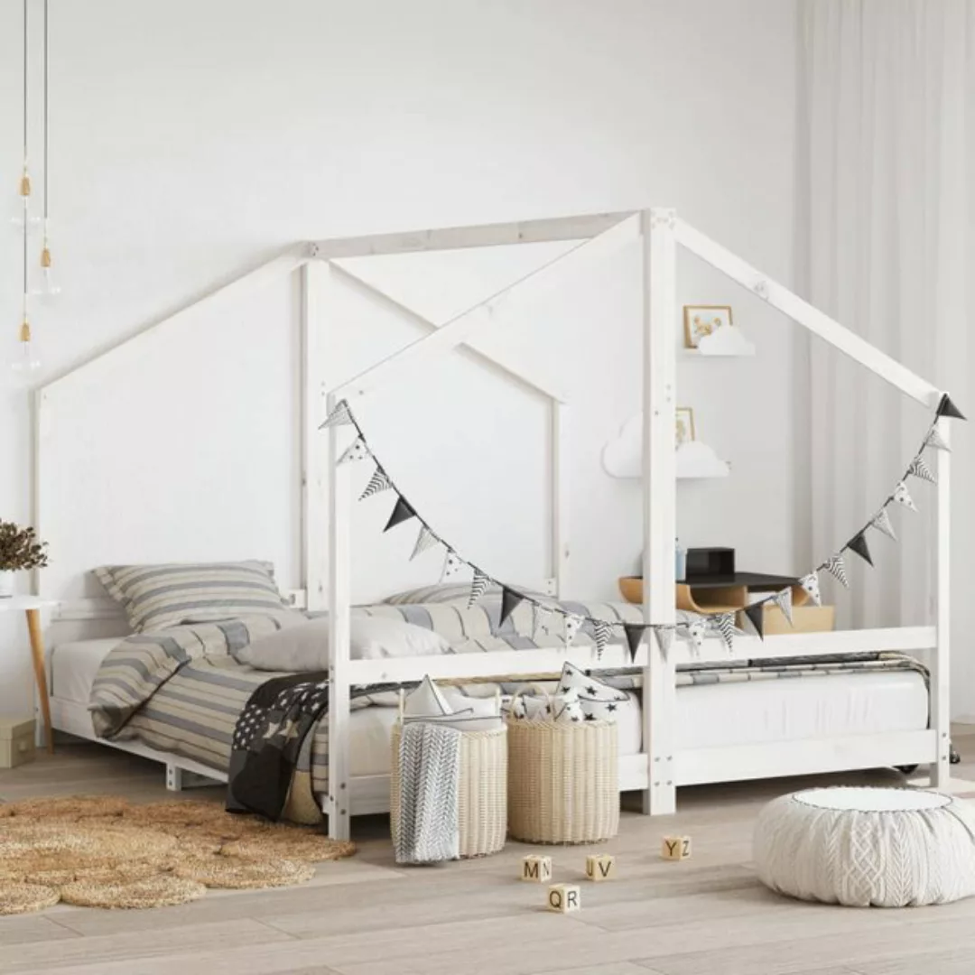 vidaXL Kinderbett Kinderbett Weiß 2x90x200 cm Massivholz Kiefer günstig online kaufen