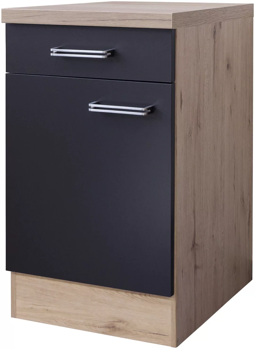 Flex-Well Exclusiv Unterschrank Lara 50 cm Anthrazit-San Remo Eiche günstig online kaufen