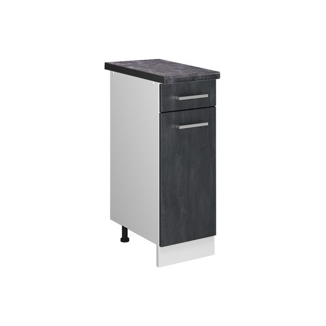 Vicco Unterschrank R-Line, Schwarz Beton/Weiß, 30 cm AP Marmor günstig online kaufen