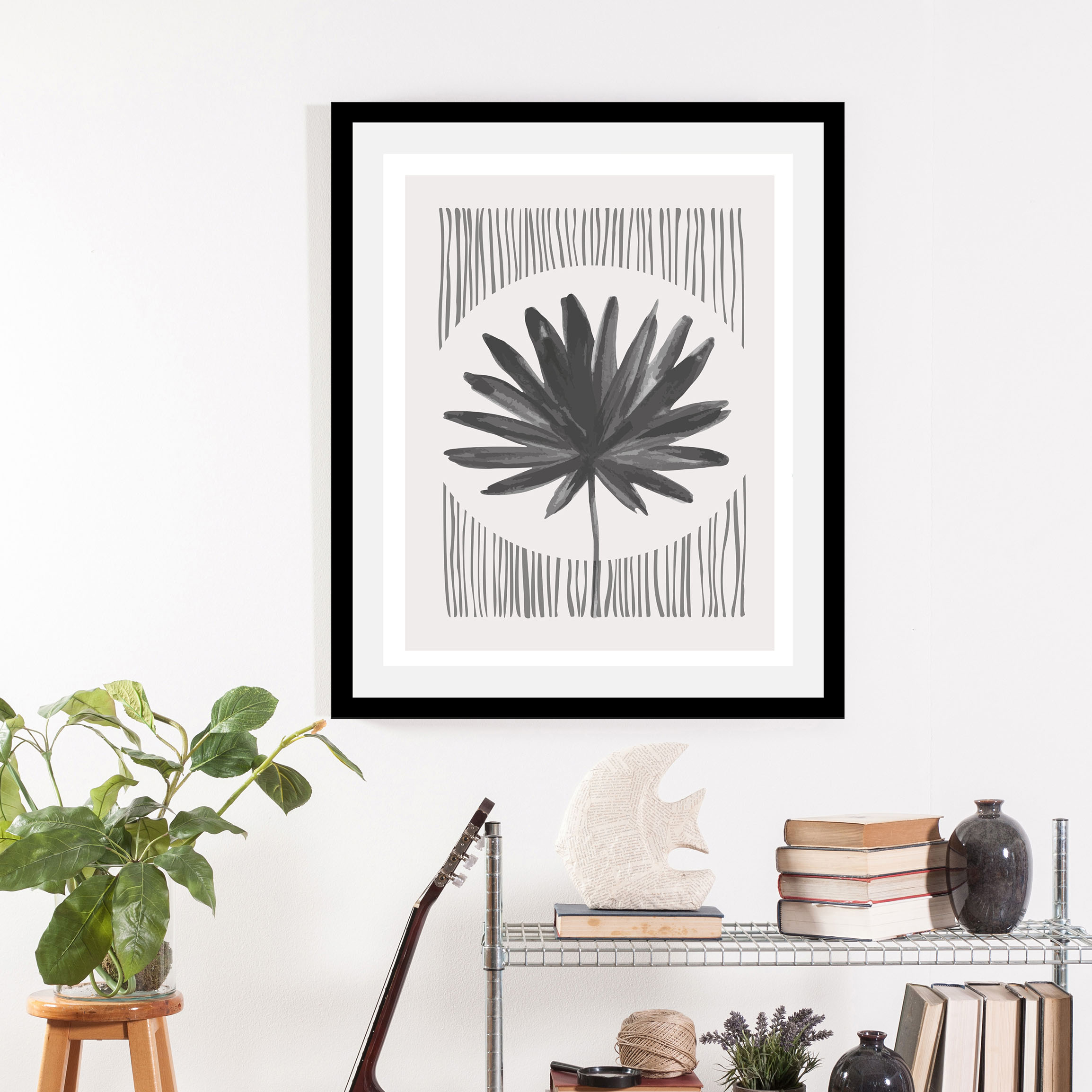 queence Bild »Flora«, Pflanzen-Pflanzenbilder-Blätter-Blätterbilder-Schwarz günstig online kaufen