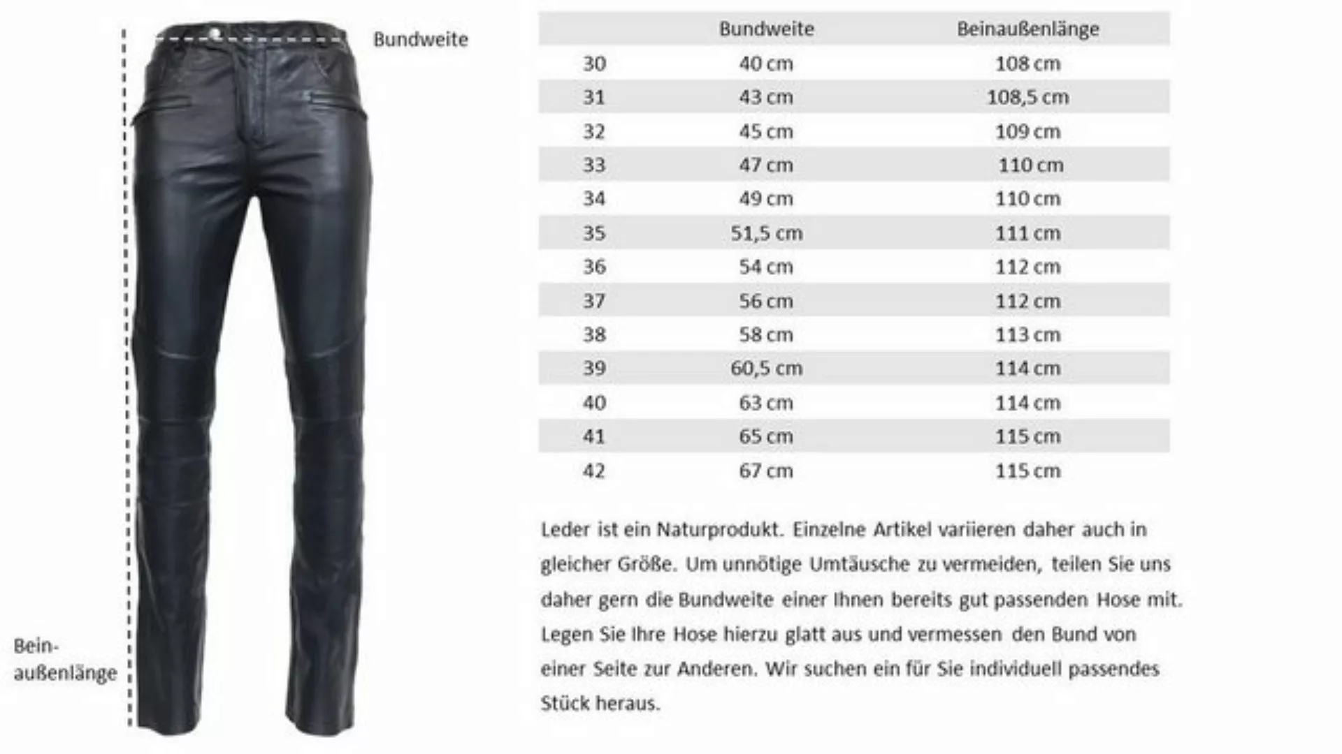 RICANO Lederhose Franklin Hochwertiges Lamm-Nappa Leder, Bikerapplikation günstig online kaufen