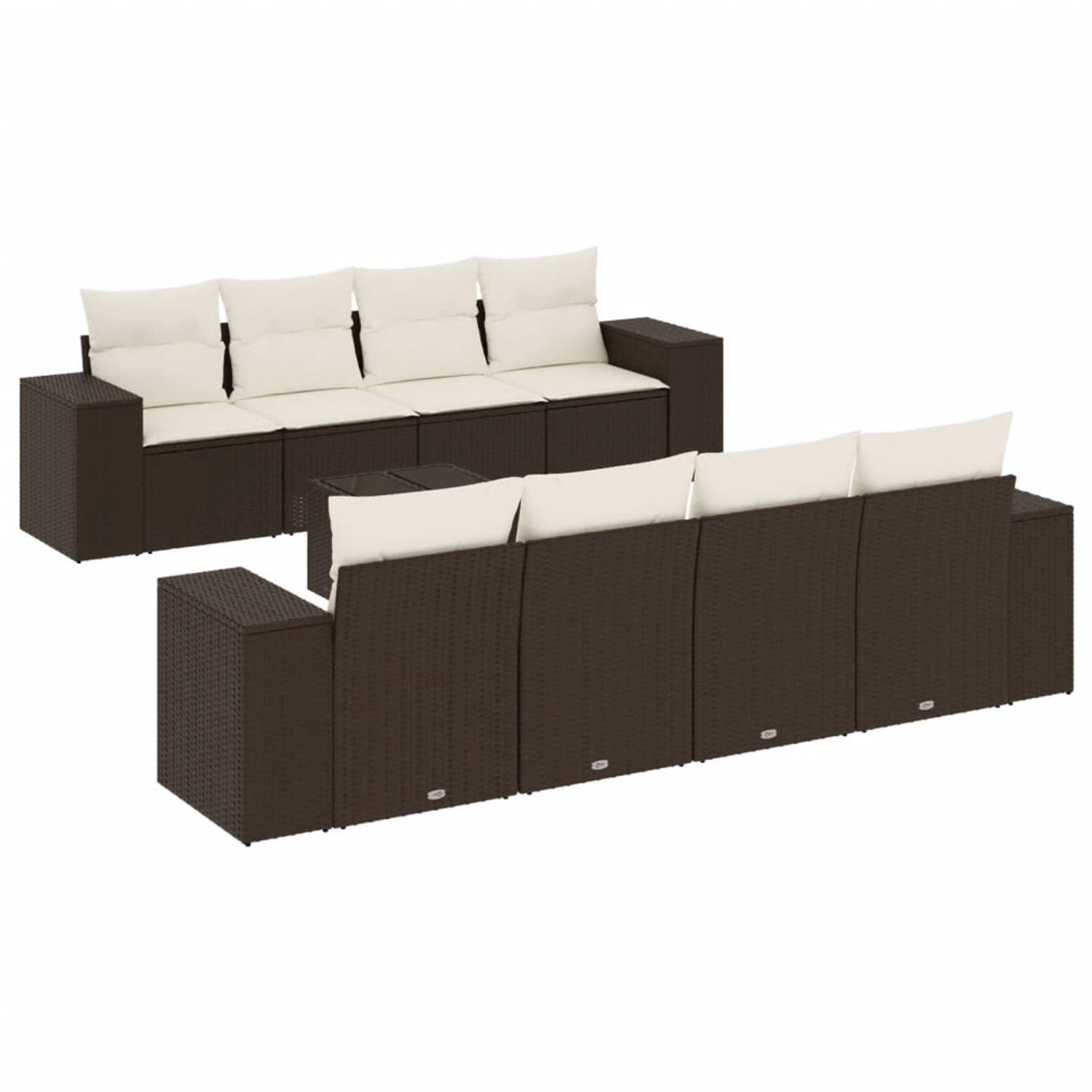 vidaXL 9-Tlg Garten-Sofagarnitur mit Kissen Braun Poly Rattan 3254690 günstig online kaufen
