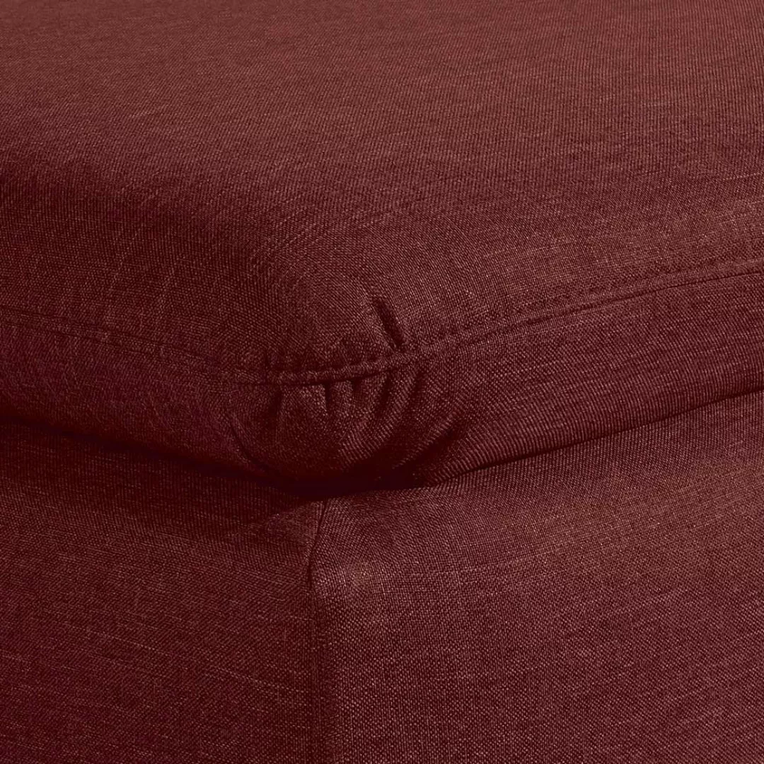Couchhocker dunkelrot Stoff in modernem Design 90 cm breit günstig online kaufen