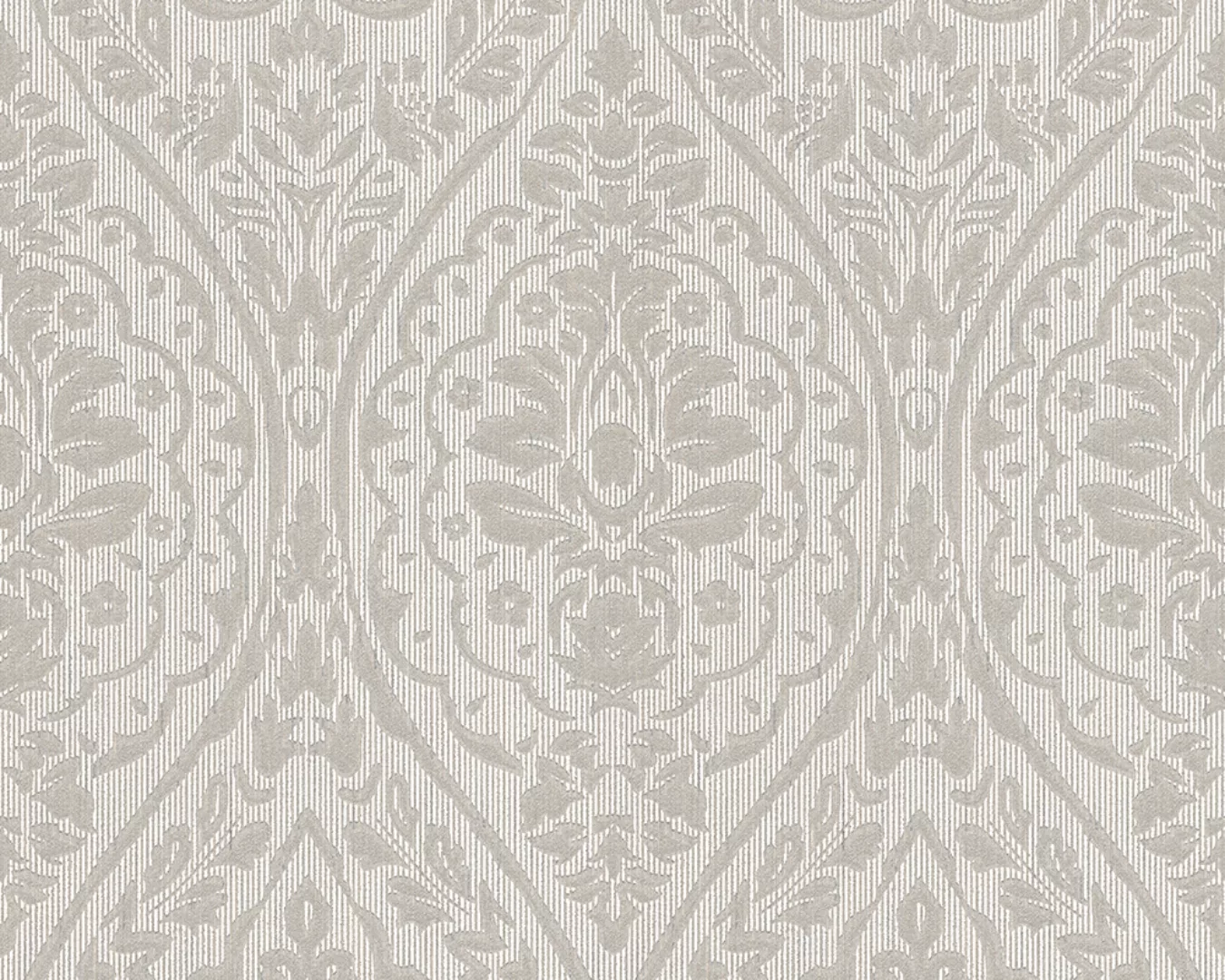 Bricoflor Landhaus Textiltapete in Grau Romantische Textil Vliestapete in H günstig online kaufen