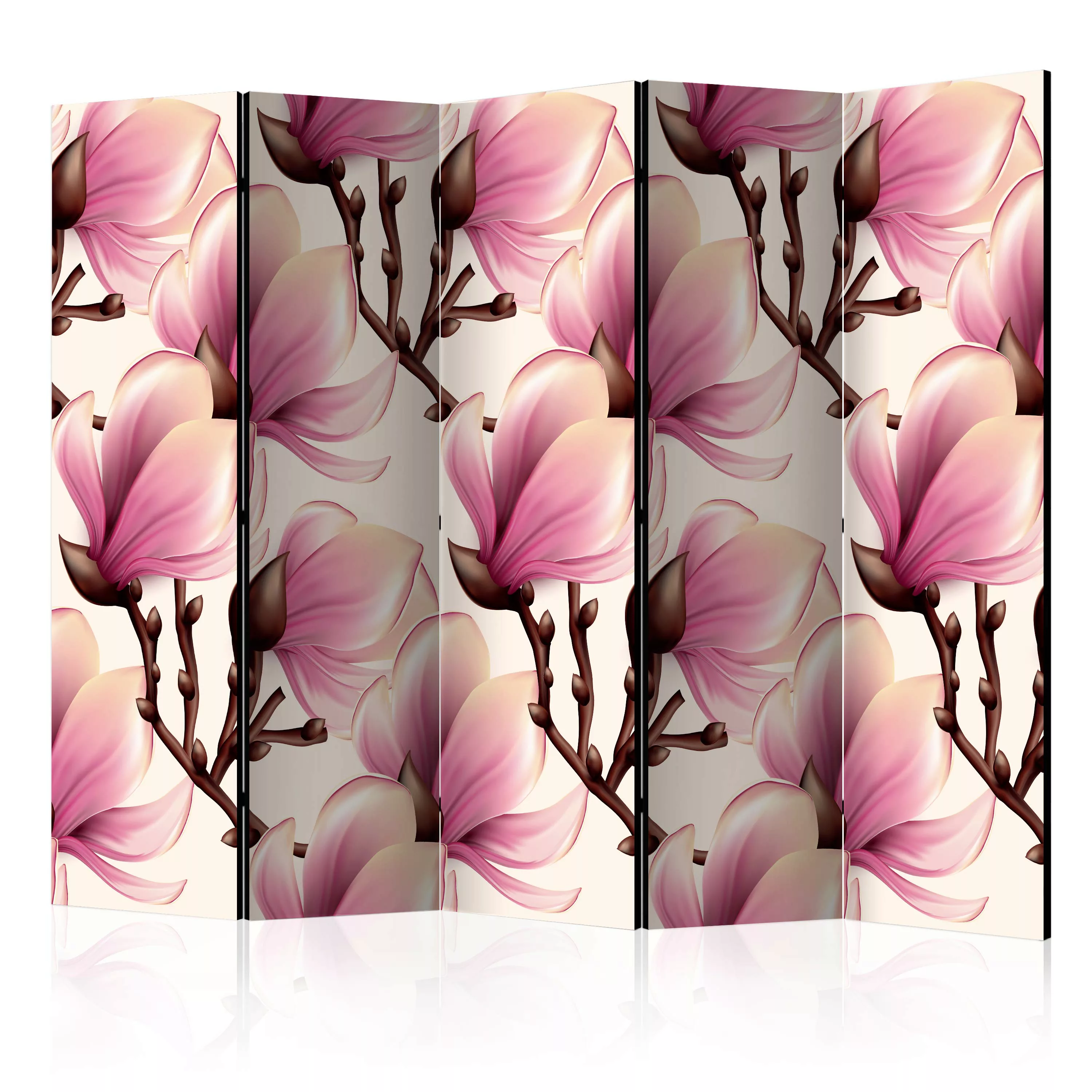 5-teiliges Paravent - Blooming Magnolias Ii [room Dividers] günstig online kaufen