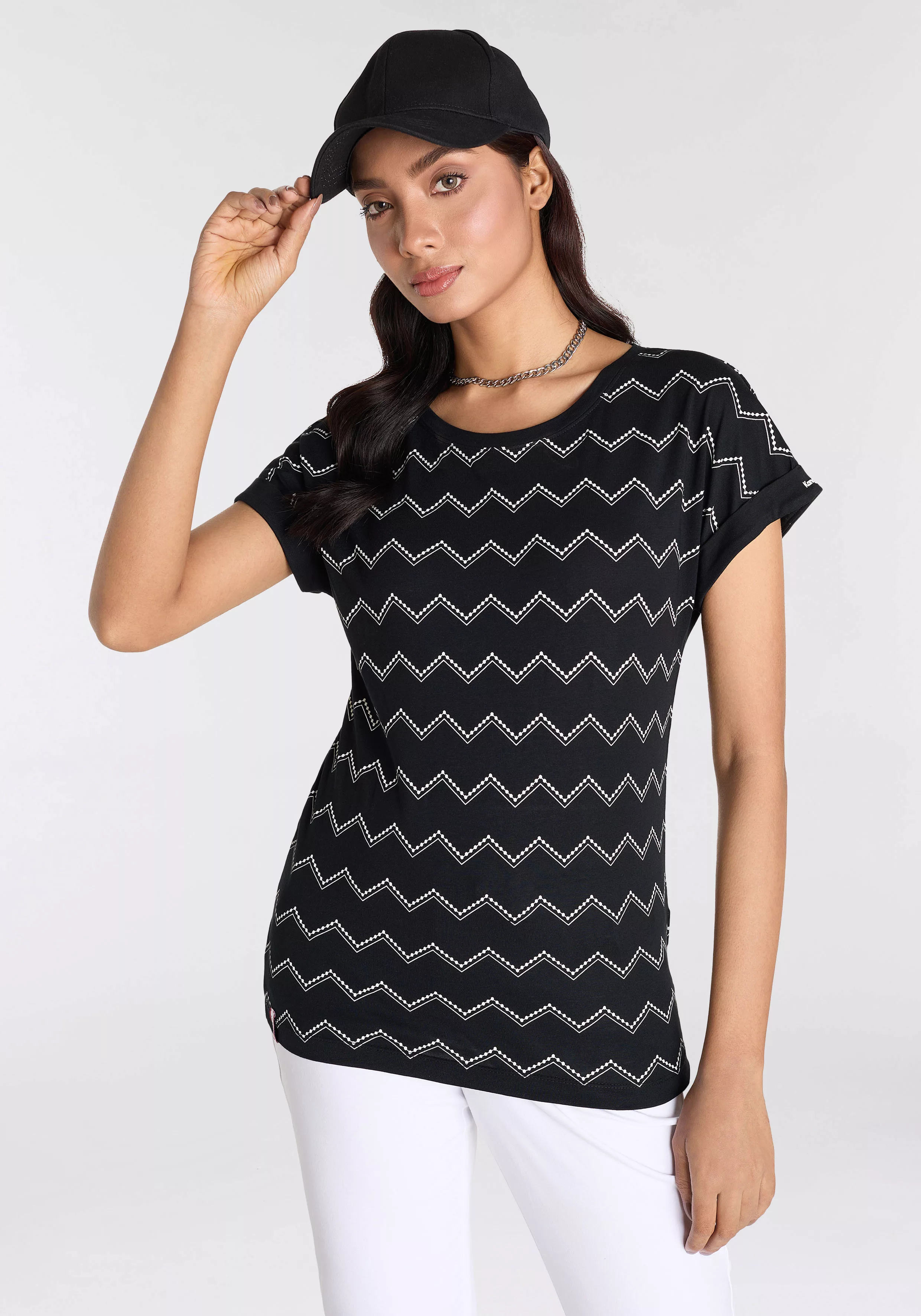 KangaROOS Kurzarmshirt NEUE-KOLLEKTION- Shirt mit trendigem Zick-Zack-Muste günstig online kaufen