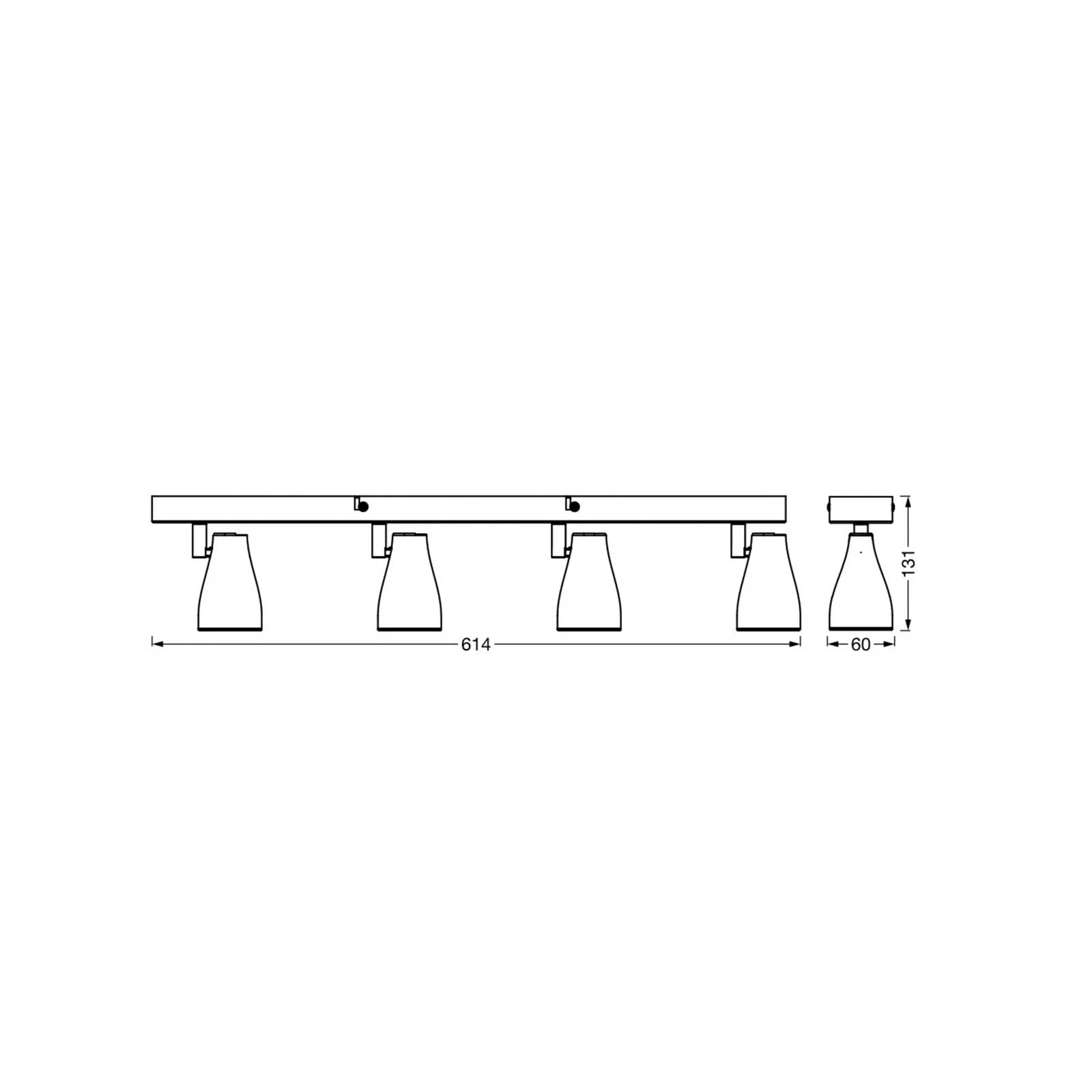 OSRAM Deckenstrahler PEAR, schwarz, 4-flg., GU10-LED 2.700 K günstig online kaufen