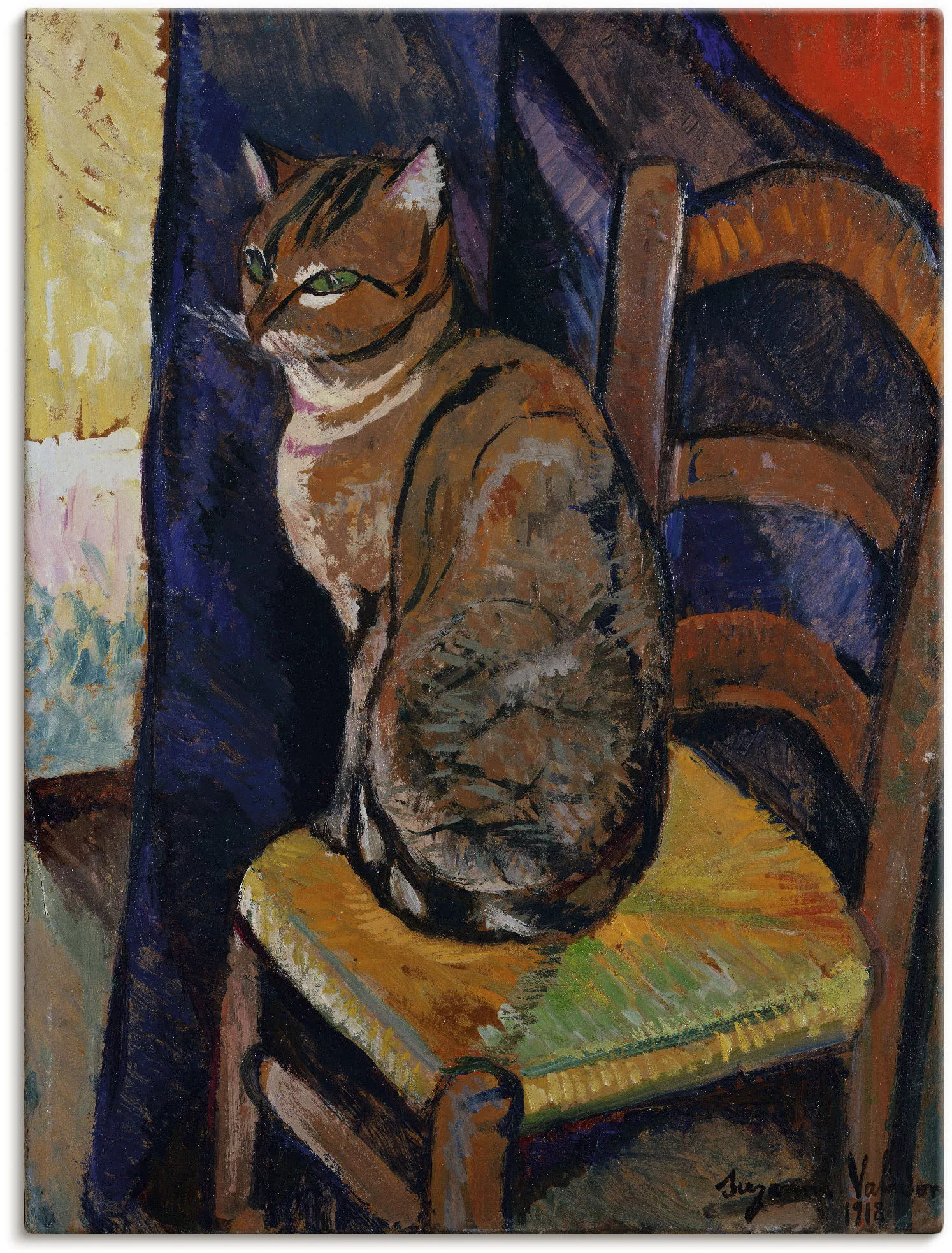 Artland Wandbild "Skizze Stuhl sitzende Katze.", Haustiere, (1 St.), als Le günstig online kaufen