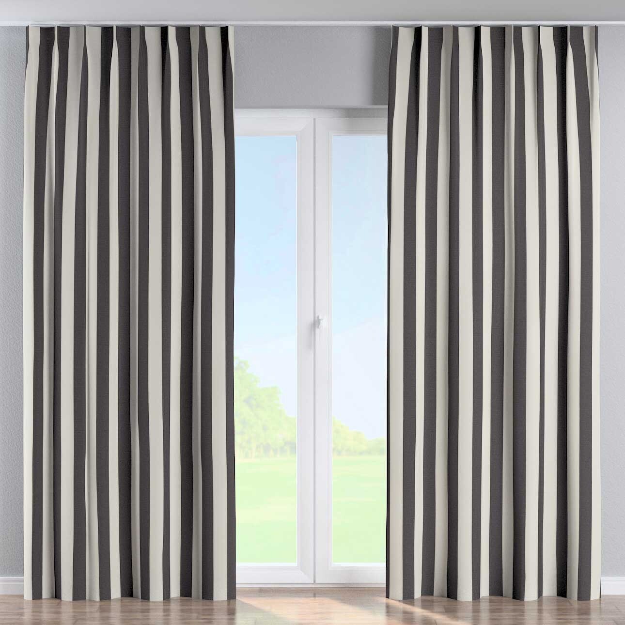 Vorhang mit flämischen 1-er Falten, anthrazit-weiß, Quadro (143-92) günstig online kaufen