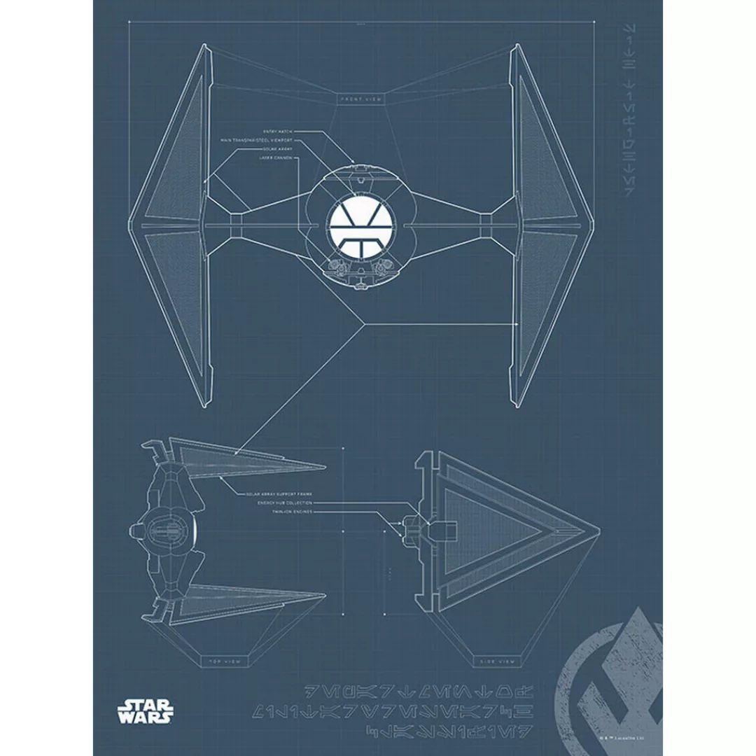 Komar Wandbild Star Wars Blueprint Sith TIE-Fighte günstig online kaufen