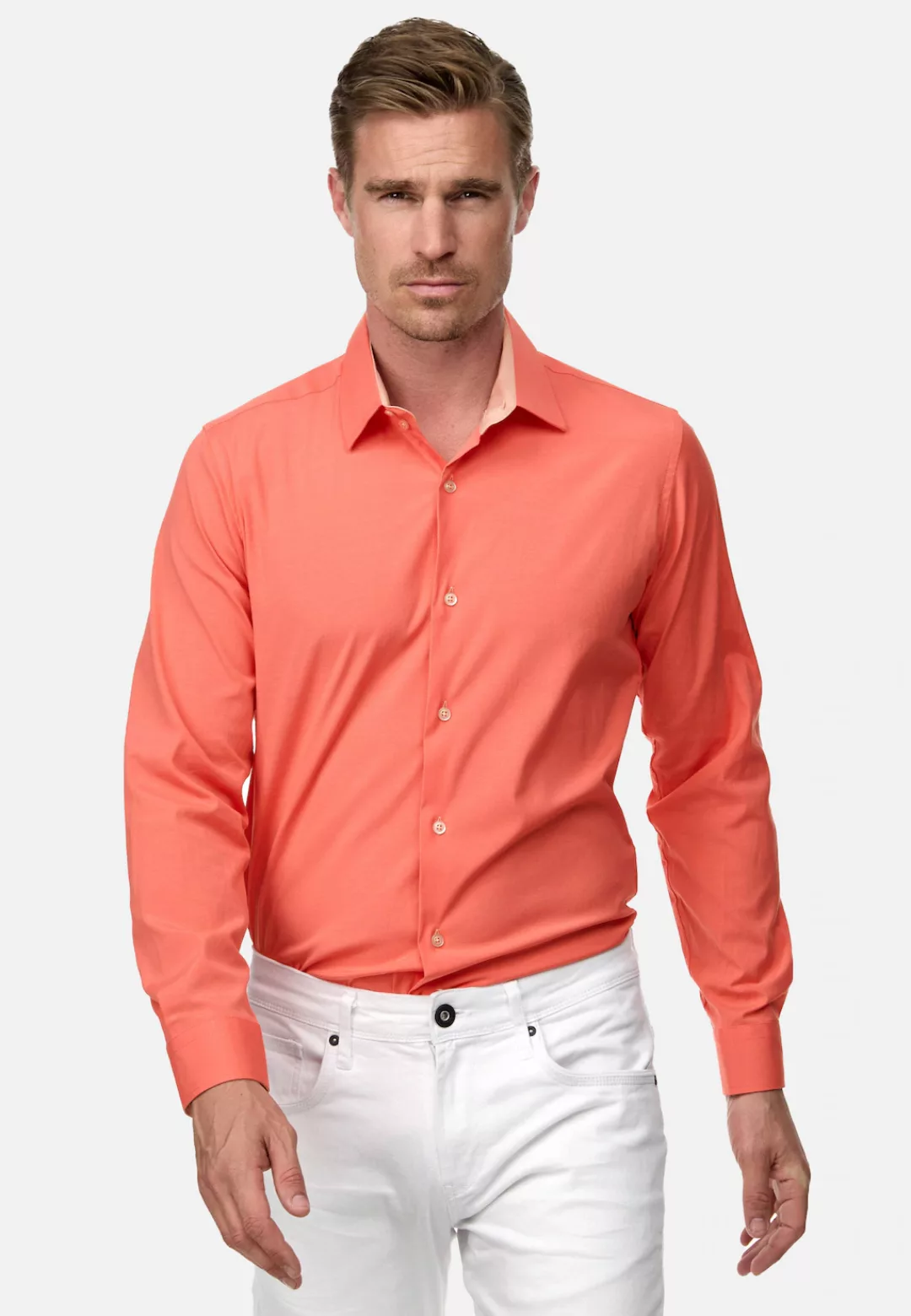 Rusty Neal Langarmhemd, mit farblich abgesetztem Innenkragen günstig online kaufen