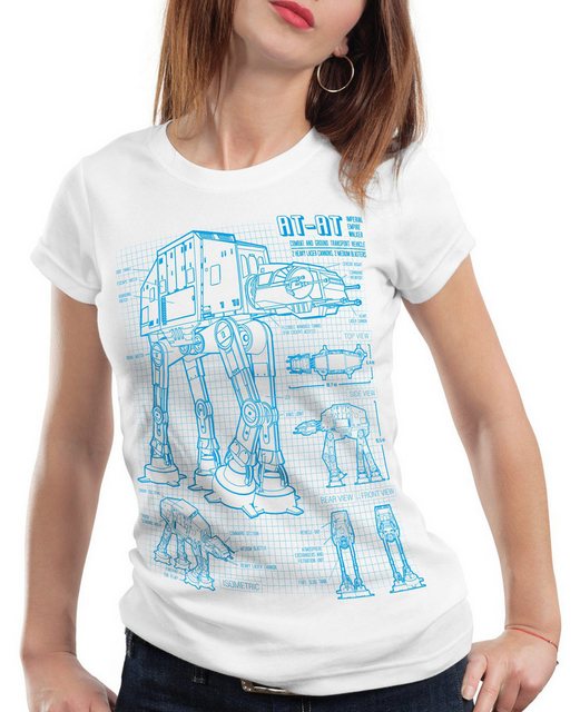 style3 T-Shirt AT-AT blaupause walker star krieg wars imperium der sterne v günstig online kaufen