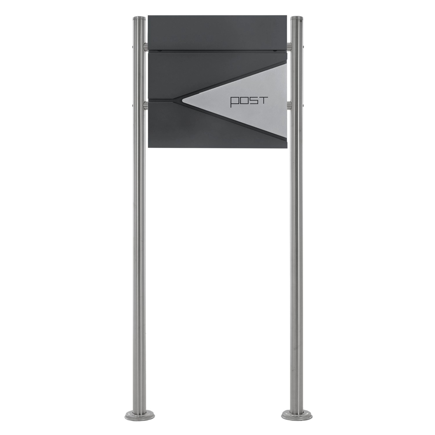 ML-Design Standbriefkasten mit Zeitungsfach Pfosten 120 cm Anthrazit-Silber günstig online kaufen