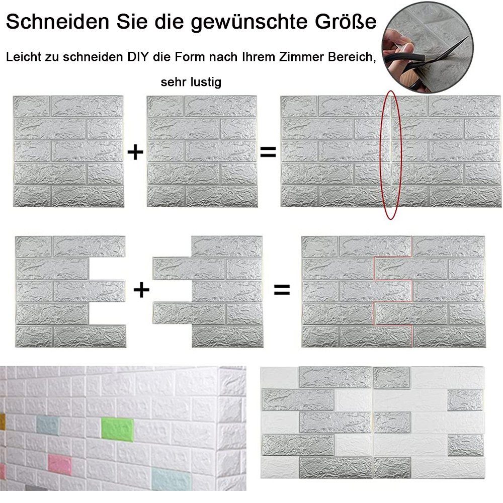 NUODWELL 3D-Tapete 3D Wandpaneele Selbstklebend - günstig online kaufen