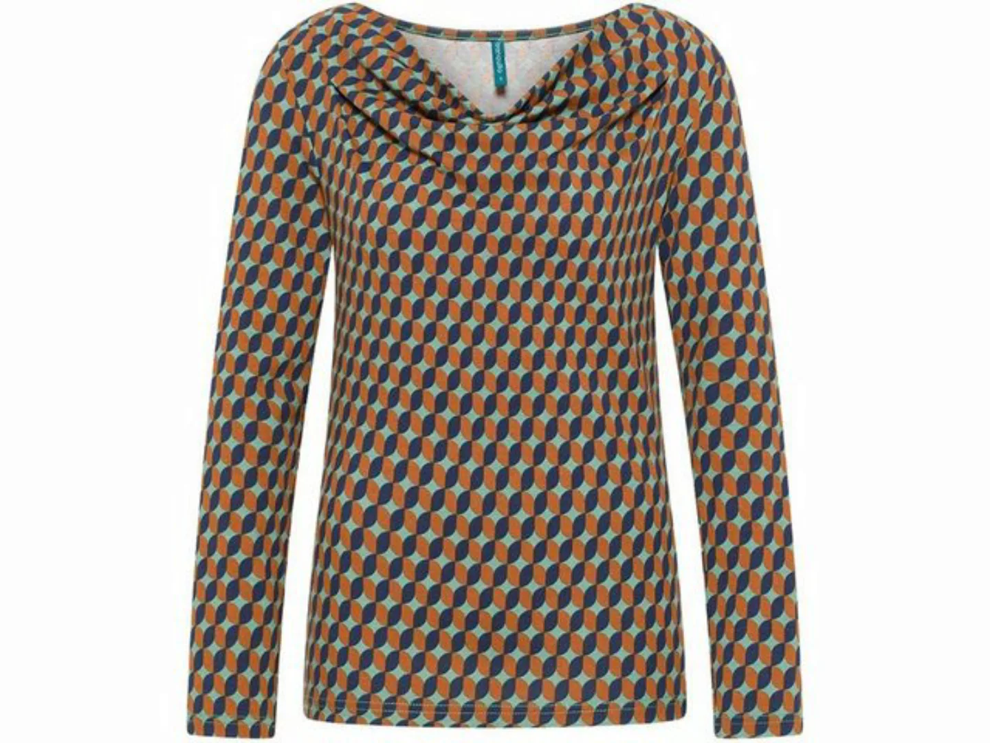 Tranquillo Langarmshirt tranquillo Bio-Damen-Langarmshirt mit Wasserfallau günstig online kaufen