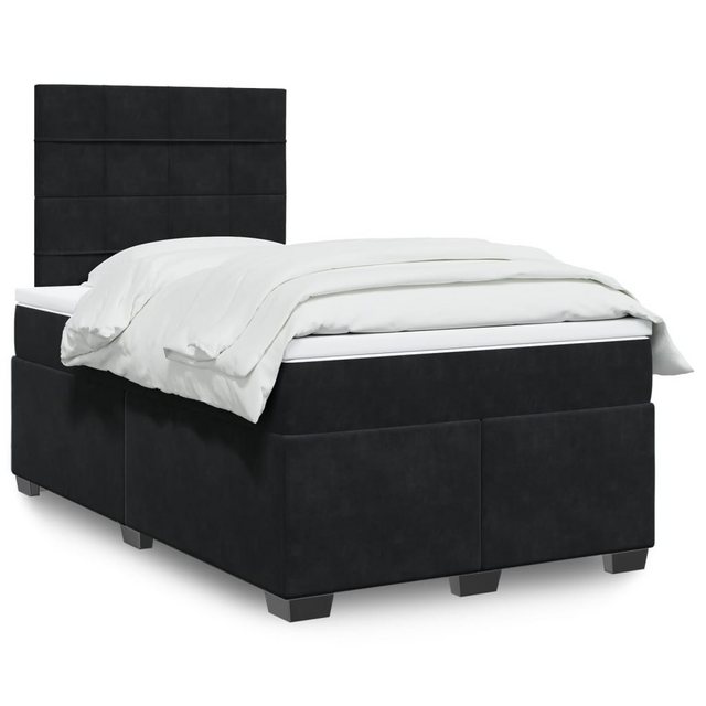 furnicato Bettgestell Boxspringbett mit Matratze Schwarz 120x200 cm Samt günstig online kaufen