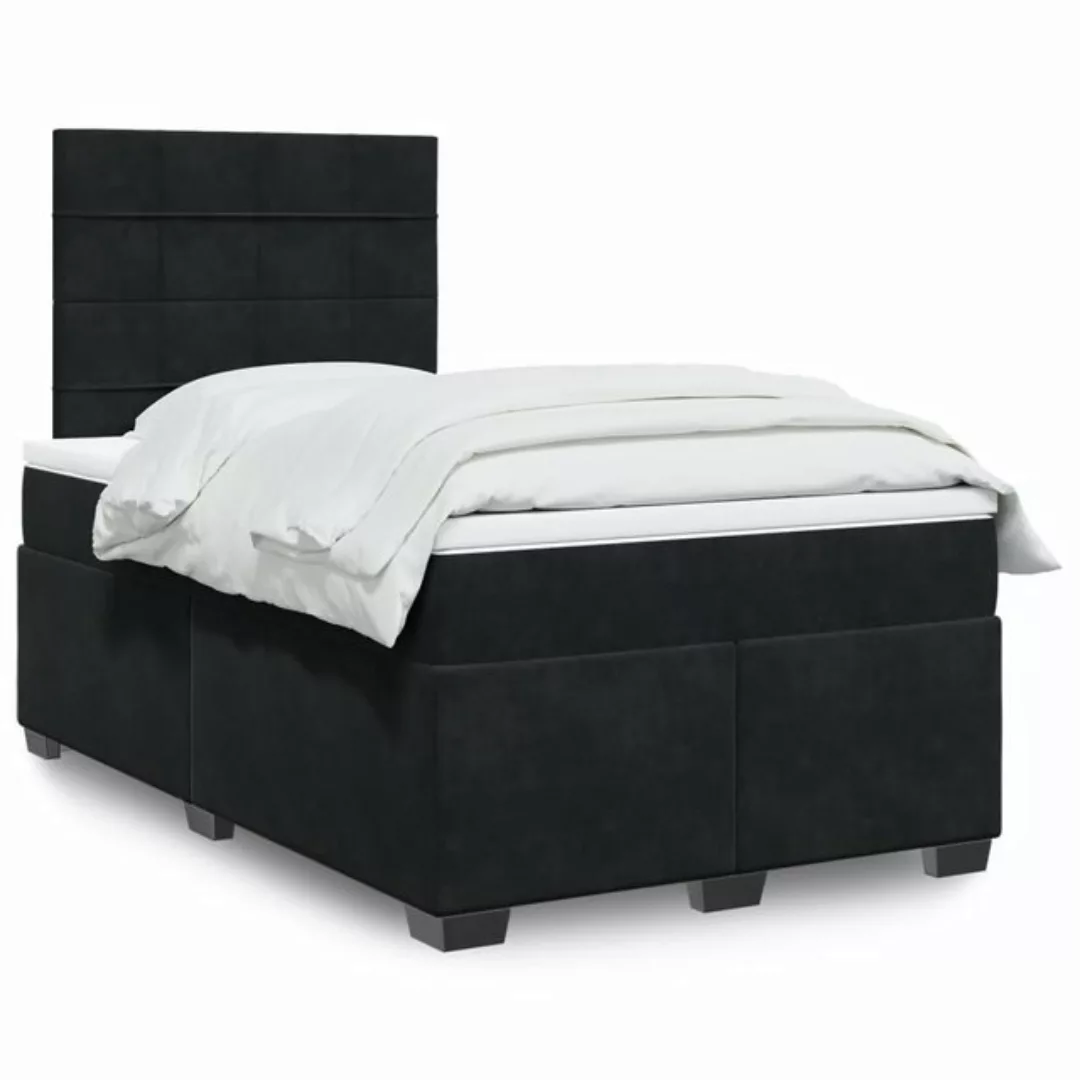 vidaXL Boxspringbett mit Matratze Schwarz 120x200 cm Samt2107156 günstig online kaufen