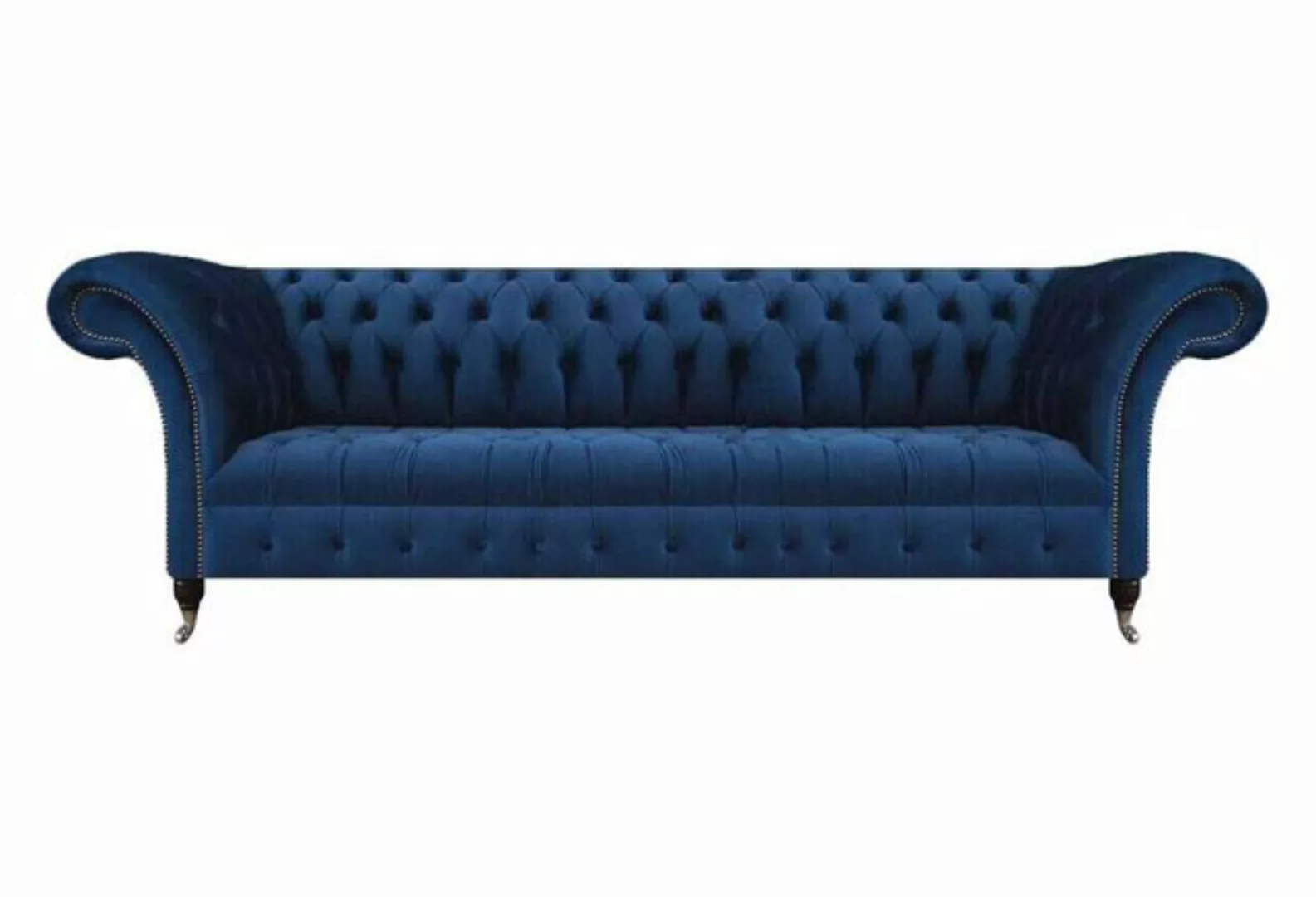 JVmoebel Chesterfield-Sofa Blau Sofa Viersitzer Couch Designer Polstermöbel günstig online kaufen