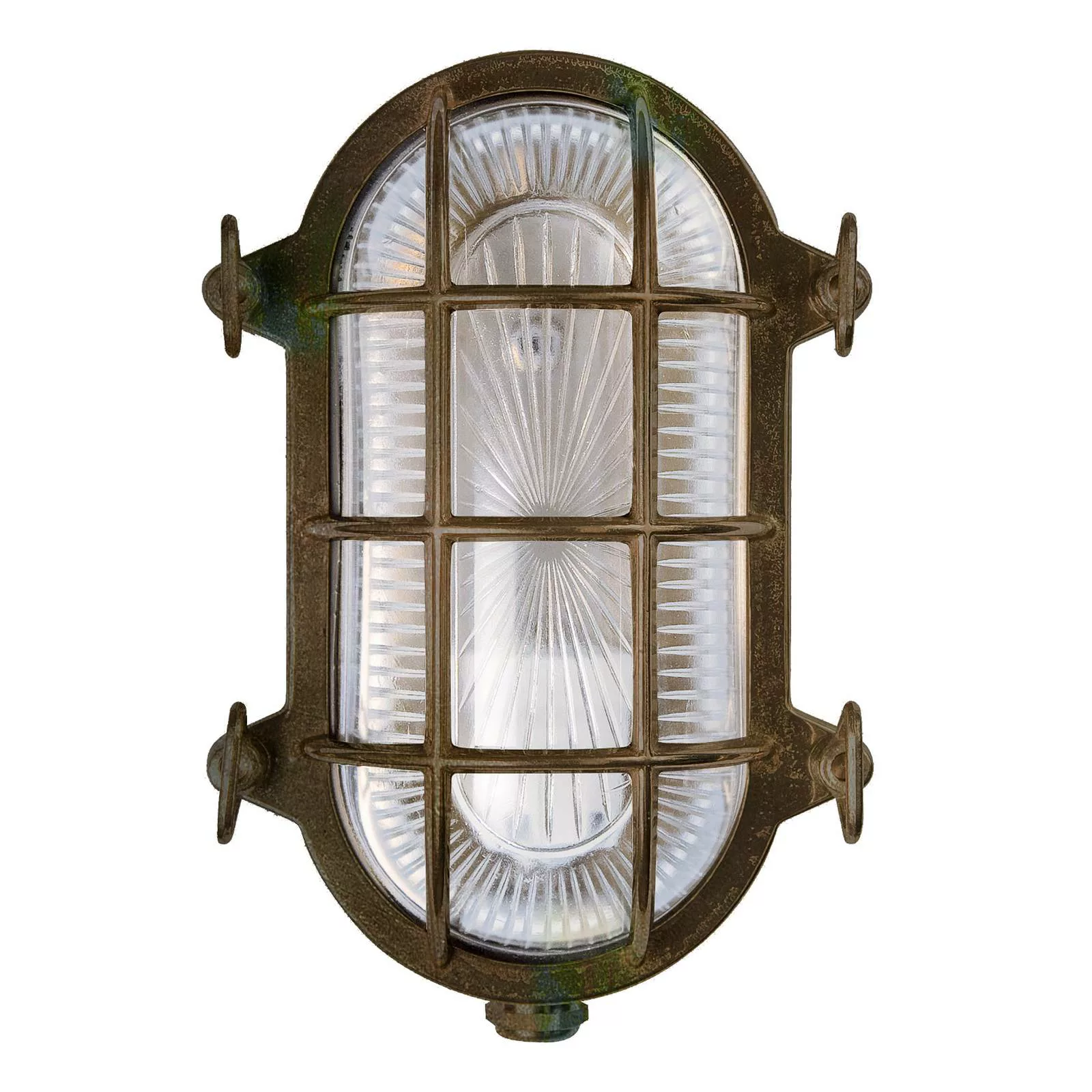 Wandlampe Tortuga oval 22,5cm messing antik/klar günstig online kaufen