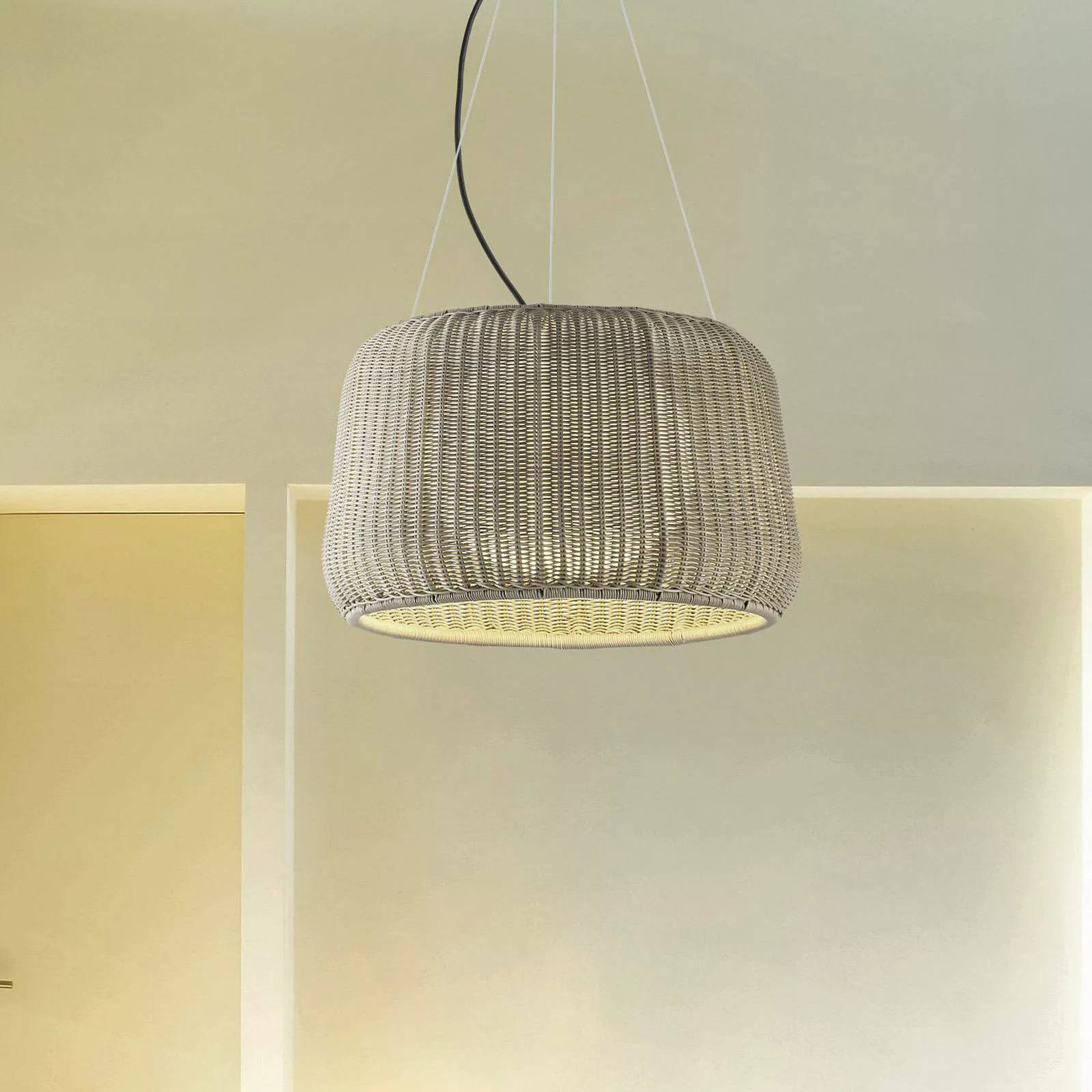 Bover LED-Außen-Hängelampe Fora 90, naturweiß/beige günstig online kaufen