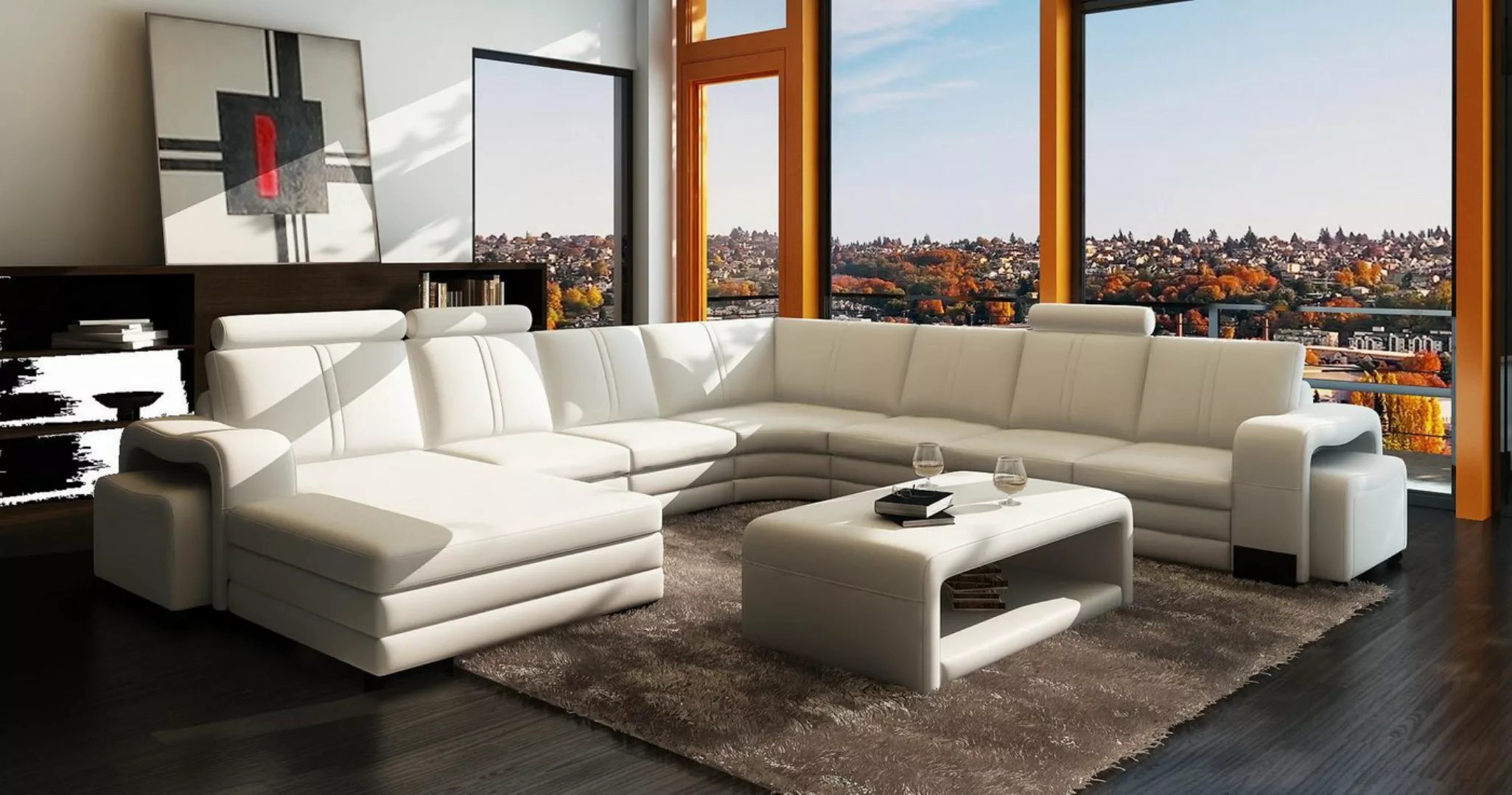 Xlmoebel Ecksofa umfangreiche Wohnlandschaft mit Sofa, Polsterecke, Ottoman günstig online kaufen