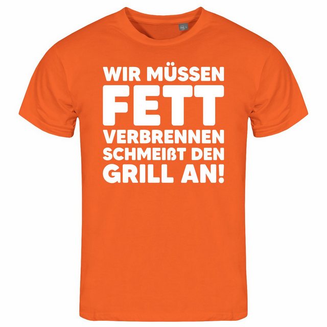 deinshirt Print-Shirt Herren T-Shirt Wir müssen Fett verbrennen schmeiß den günstig online kaufen