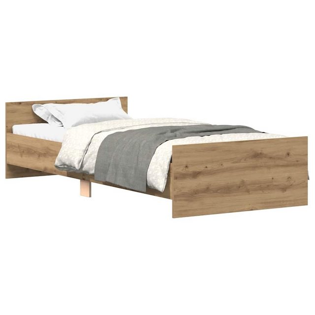 vidaXL Bett Bettgestell ohne Matratze Artisan-Eiche 100x200cm Holzwerkstoff günstig online kaufen