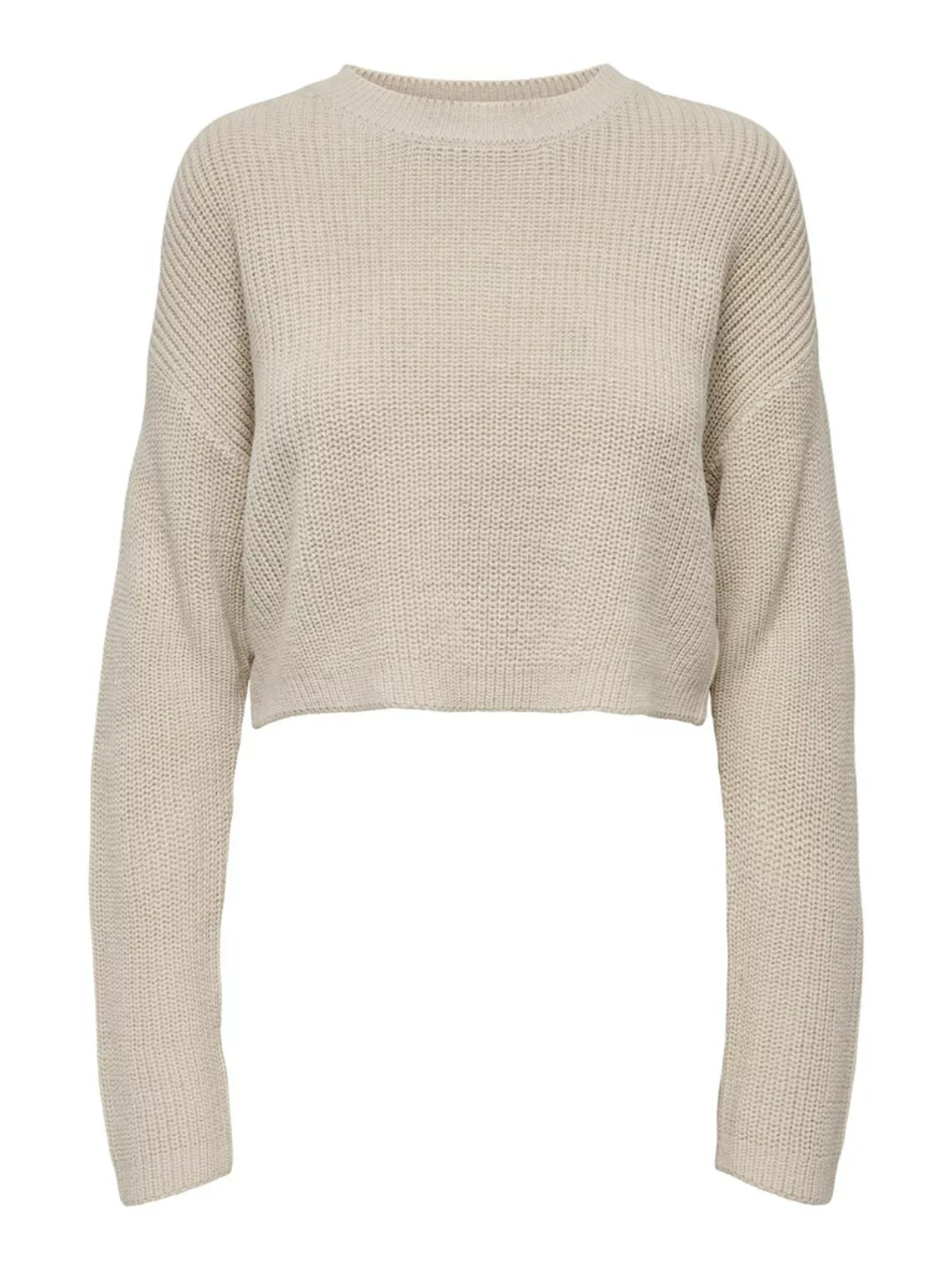 ONLY Strickpullover Cropped Rippstrick Pullover Kurzer Langarm Sweater ONLM günstig online kaufen