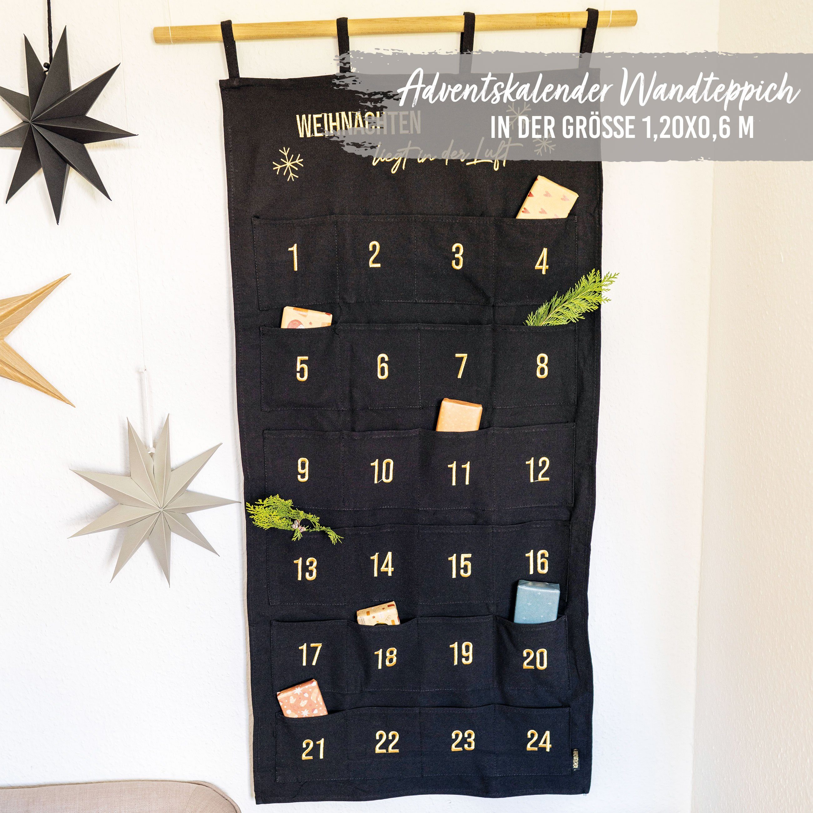 PAPIERDRACHEN befüllbarer Adventskalender Adventskalender Wandteppich aus günstig online kaufen