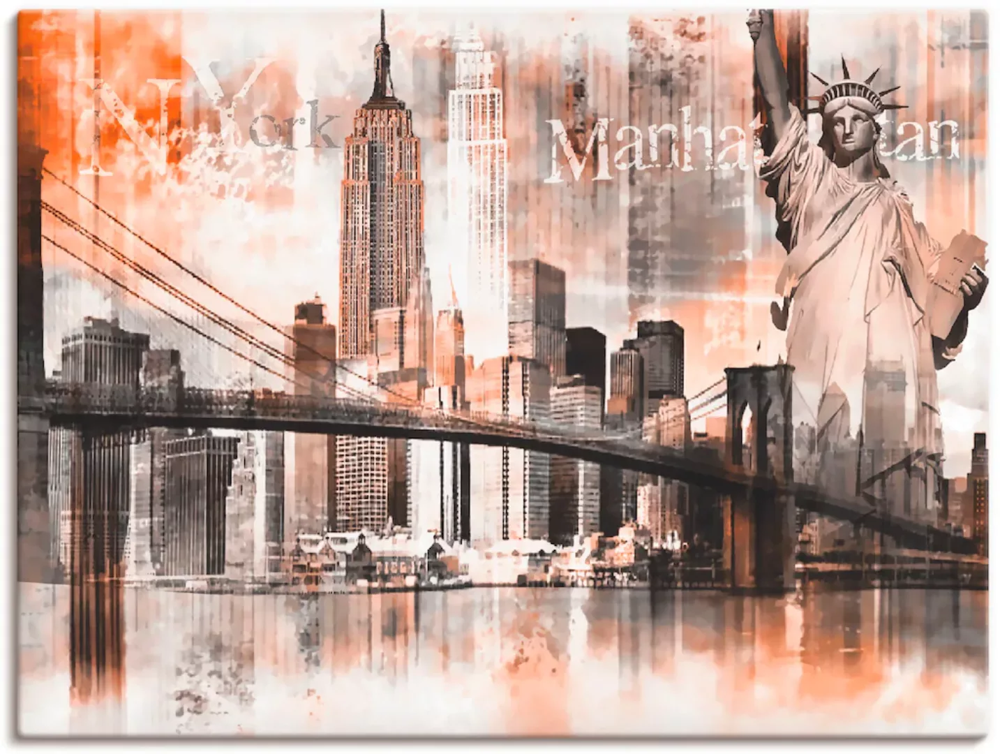 Artland Wandbild »New York Skyline Collage V«, Amerika, (1 St.), als Leinwa günstig online kaufen
