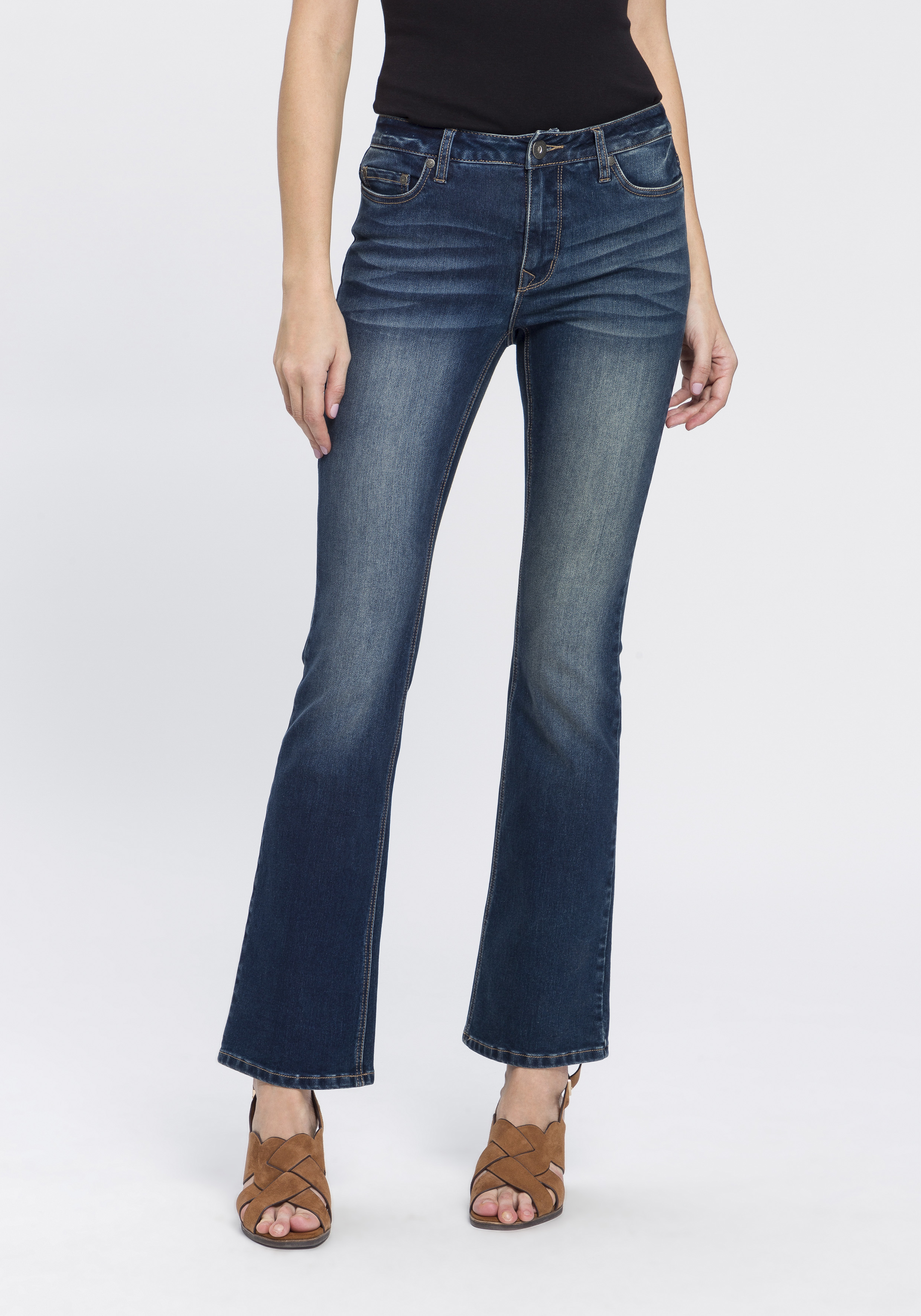 Arizona Bootcut-Jeans "Baby Bootcut", High Waist günstig online kaufen