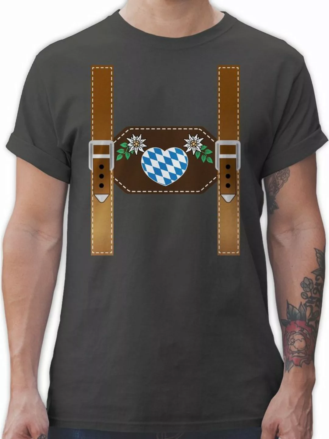 Shirtracer T-Shirt Lederhose - Herz Bayern Mode für Oktoberfest Herren günstig online kaufen