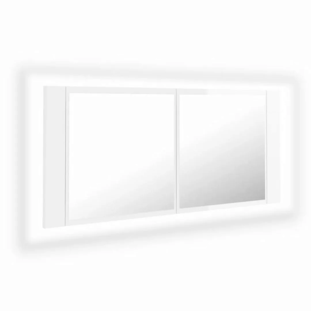 Led-bad-spiegelschrank Hochglanz-weiß 100x12x45 Cm günstig online kaufen