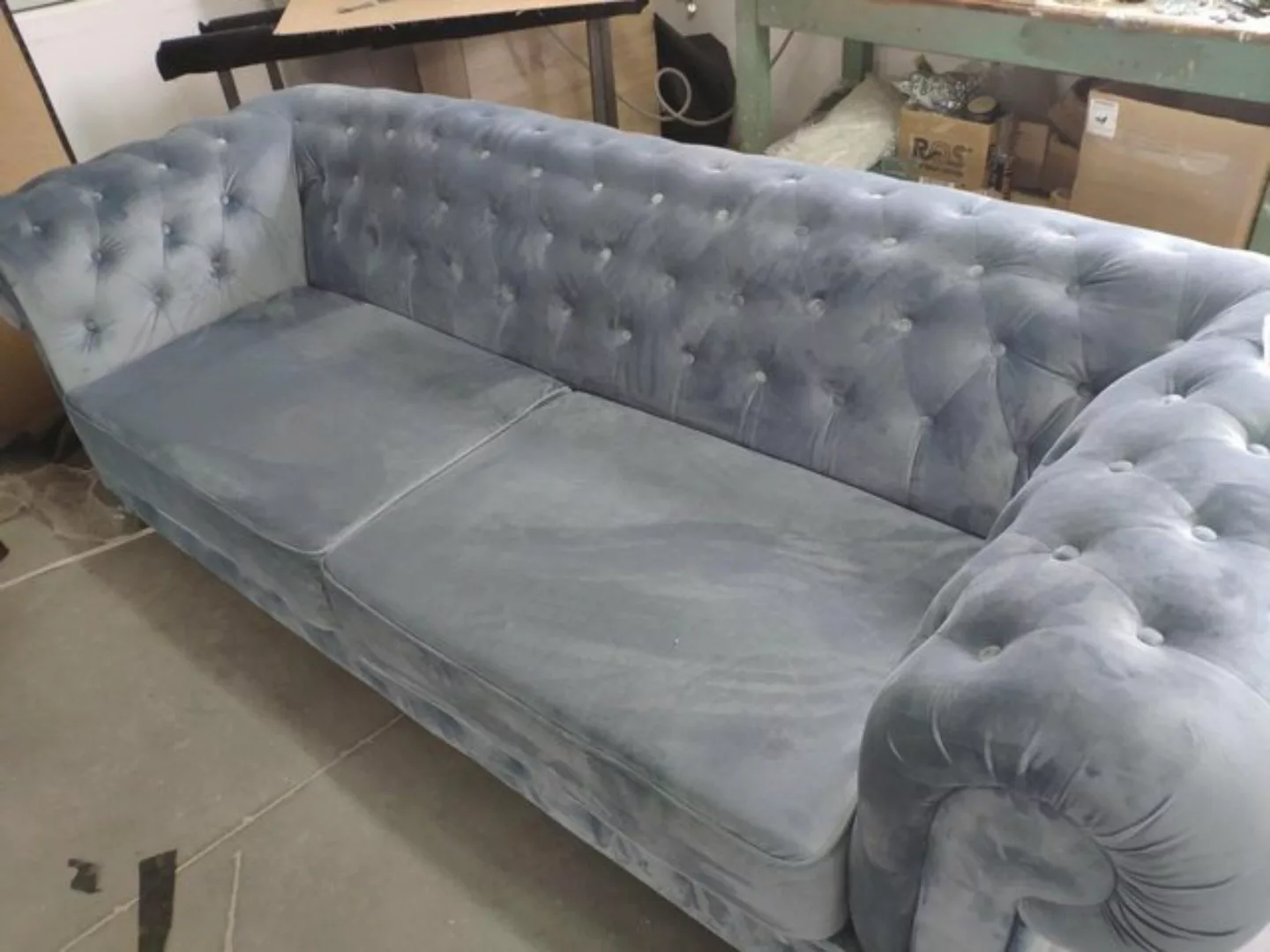 JVmoebel Sofa Chesterfield Sofa 2-Sitzer Polsterung Metall Design Stilvolle günstig online kaufen