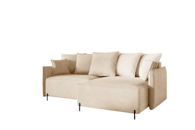 Fun Möbel Ecksofa Schlafsofa Sofa BETTO in Stoff Now or Never, Ottomane Lin günstig online kaufen