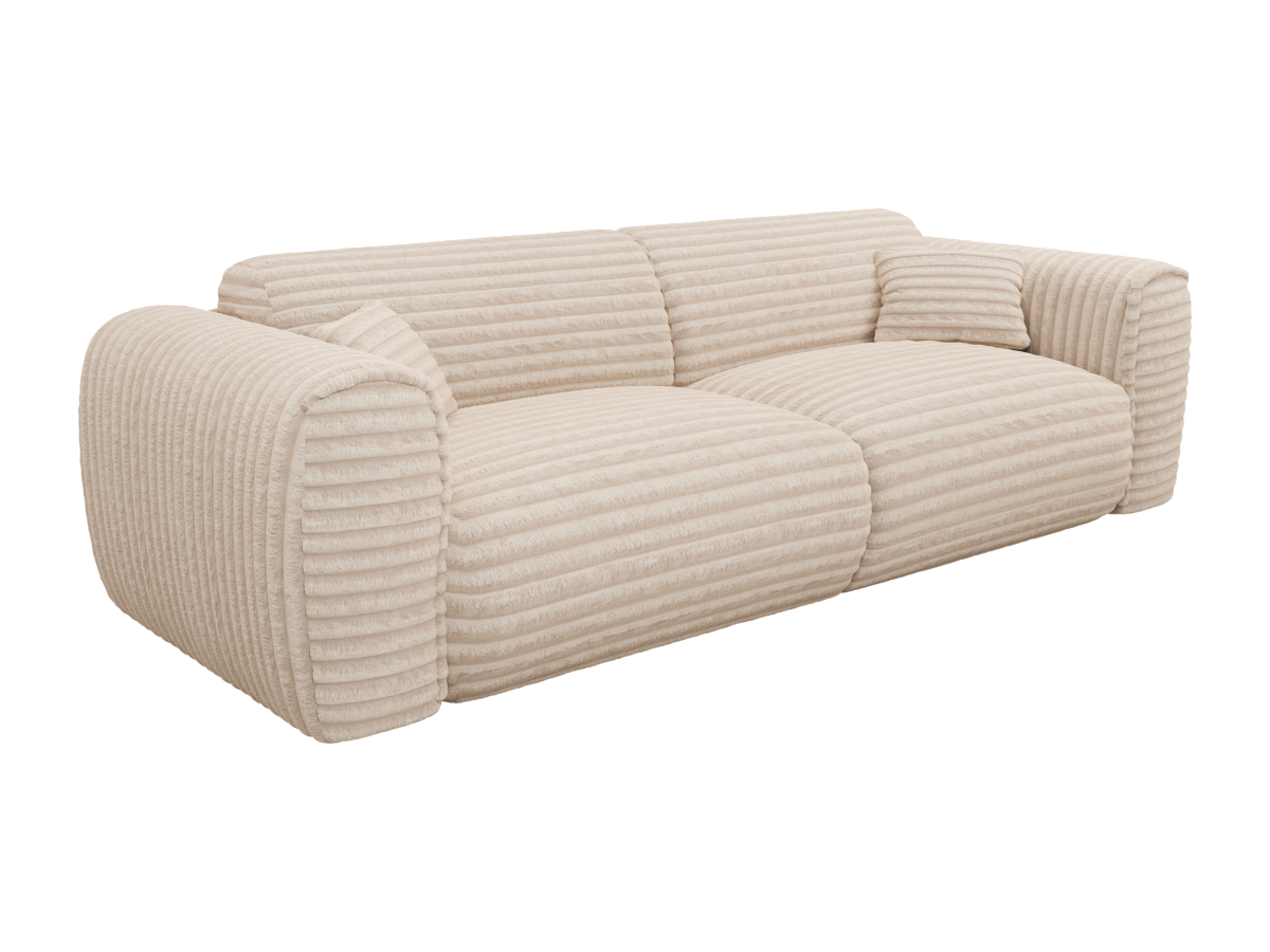 Sofa 4-Sitzer mit Matratze - grob gerippter Cord - Beige - POGNIA günstig online kaufen