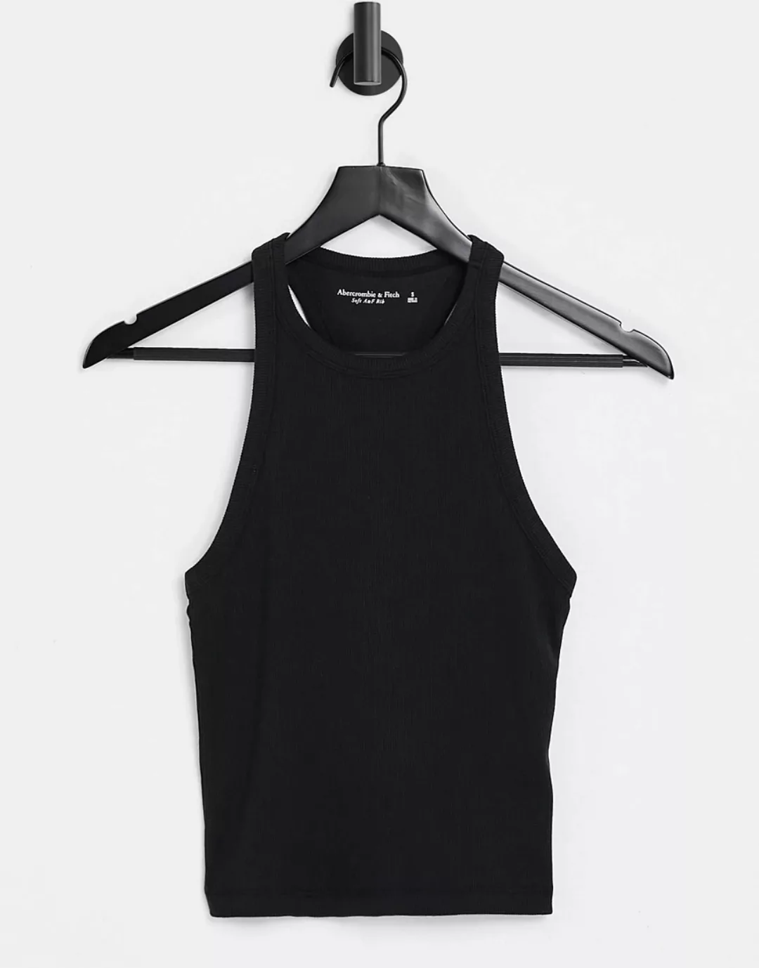 Abercrombie & Fitch – Kurz geschnittenes T-Shirt in Schwarz günstig online kaufen