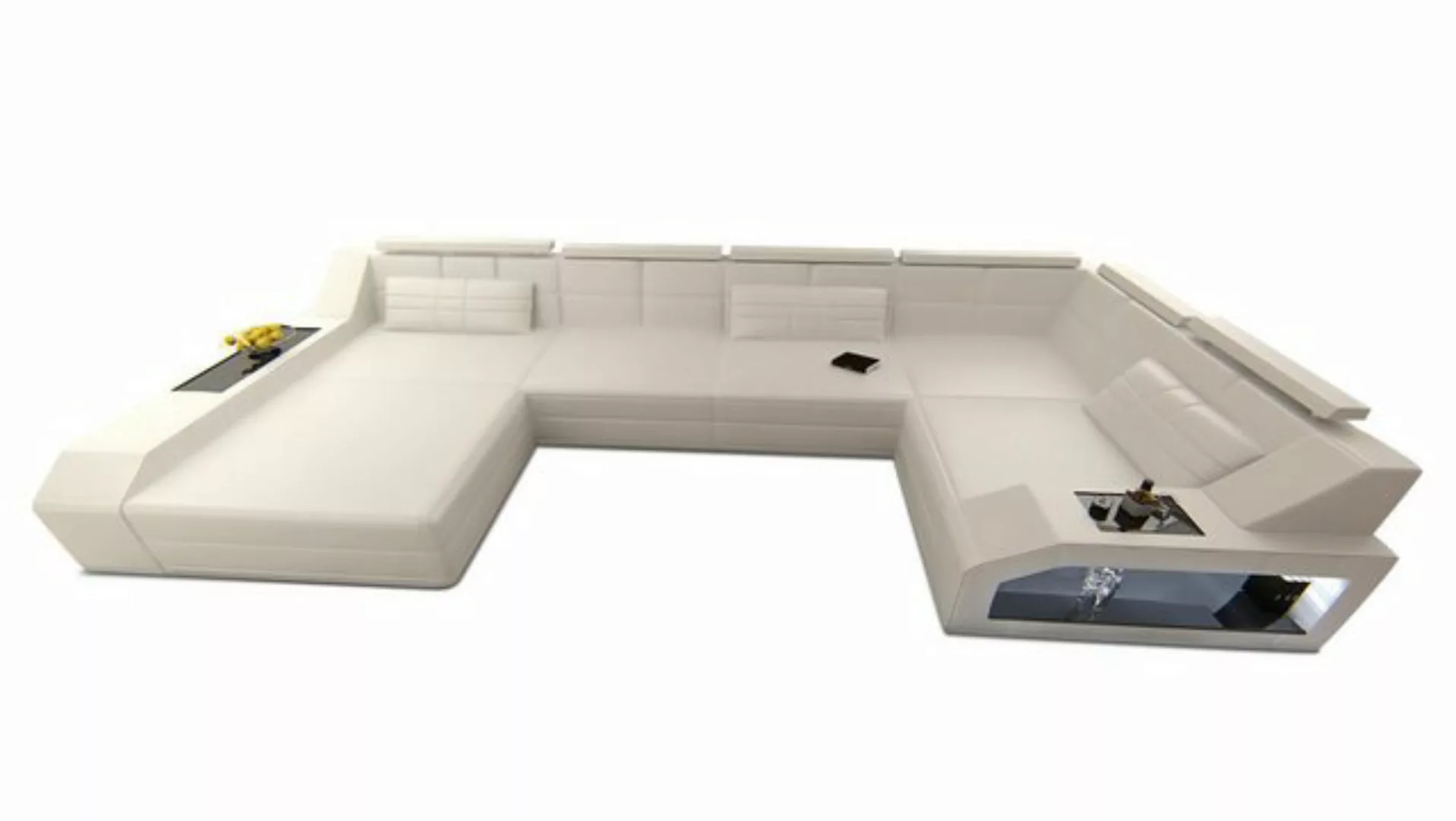 Sofa Dreams Wohnlandschaft Sofa Leder Ledercouch Arezzo U Form Ledersofa, U günstig online kaufen